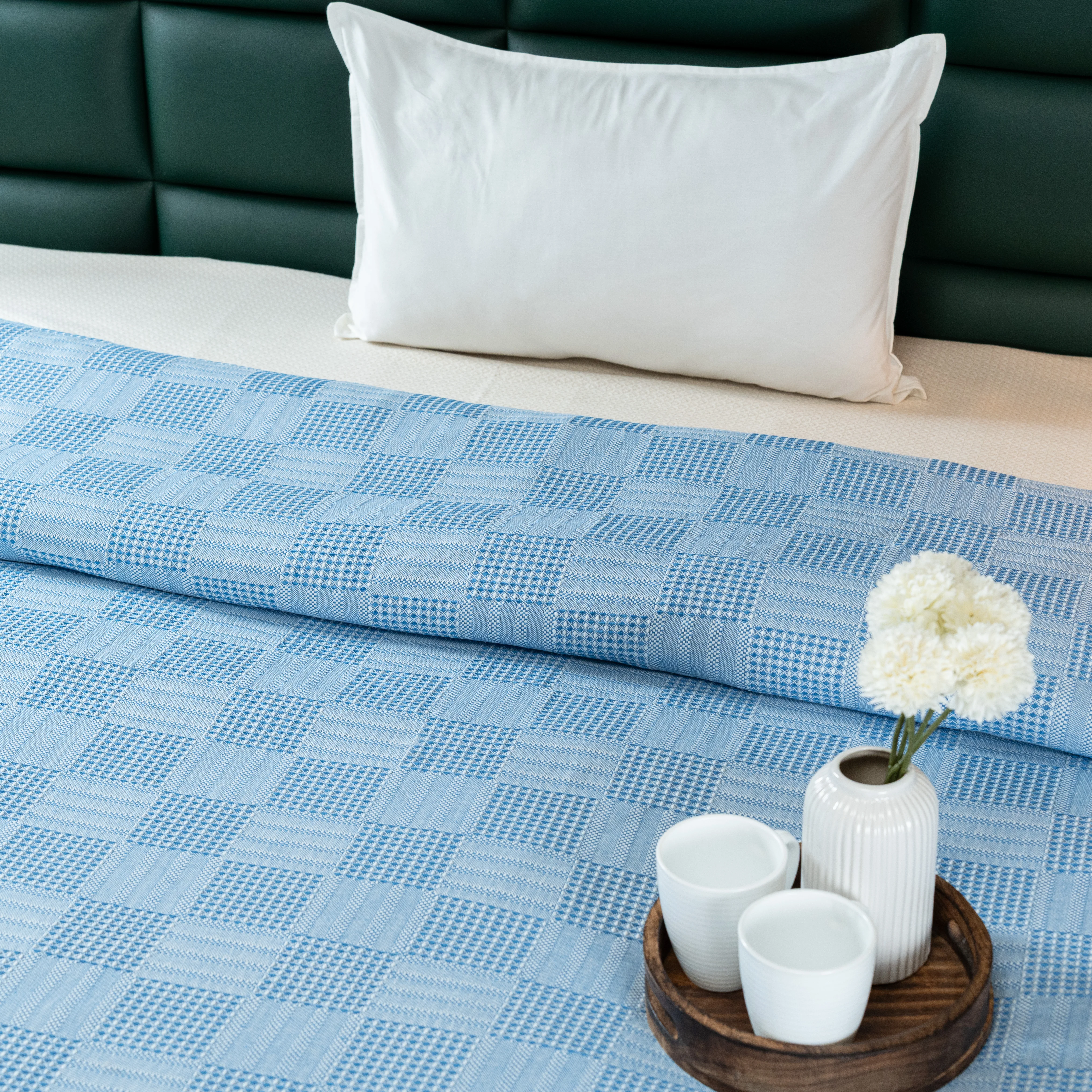 Saral Home Pure Cotton Bedsheet Set |Breathable Woven Bedspread with  Pillow Cover | Huck Lace pattern | - Image 10