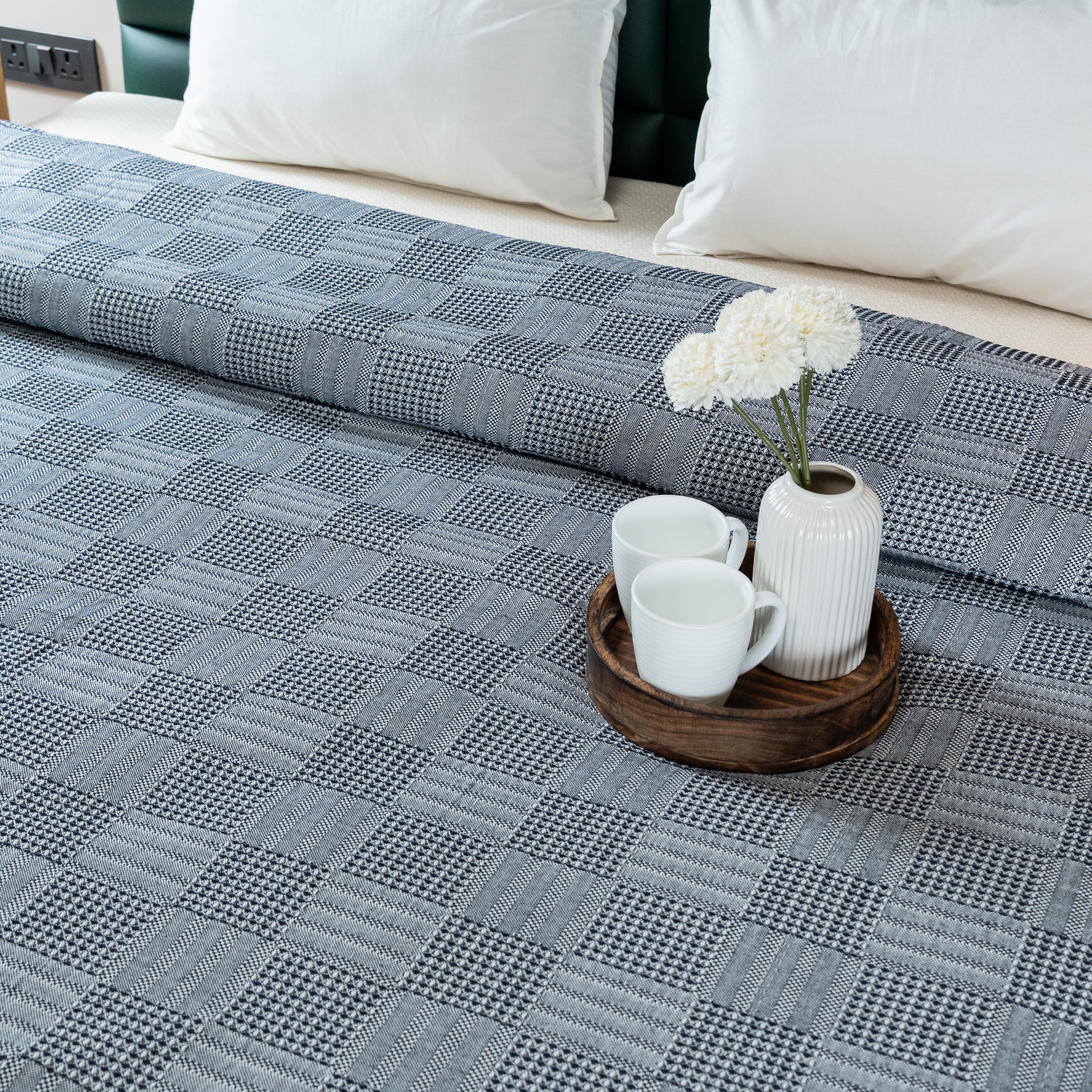 Saral Home Pure Cotton Bedsheet Set |Breathable Woven Bedspread with  Pillow Cover | Huck Lace pattern | - Image 21