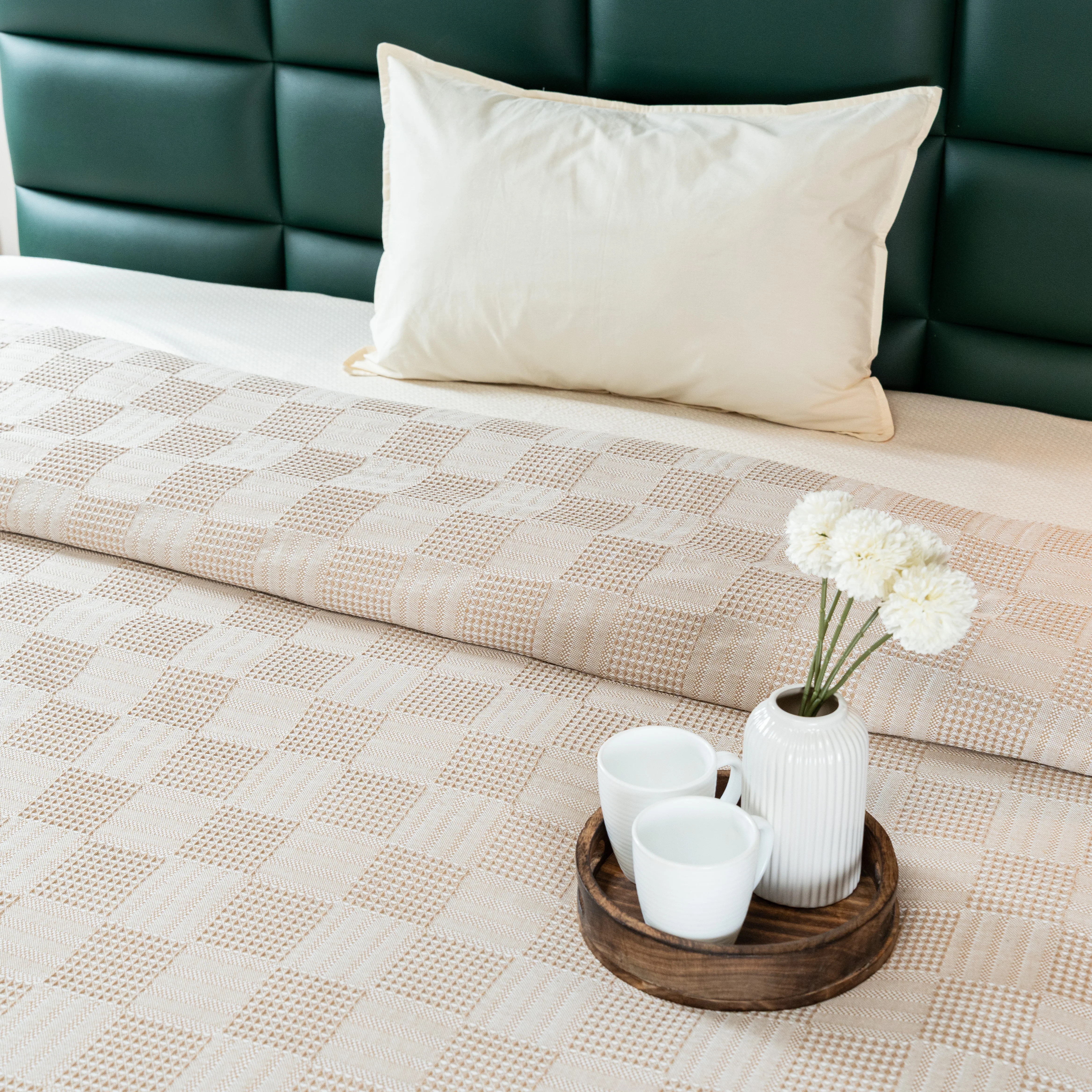 Saral Home Pure Cotton Bedsheet Set |Breathable Woven Bedspread with  Pillow Cover | Huck Lace pattern | - Image 26