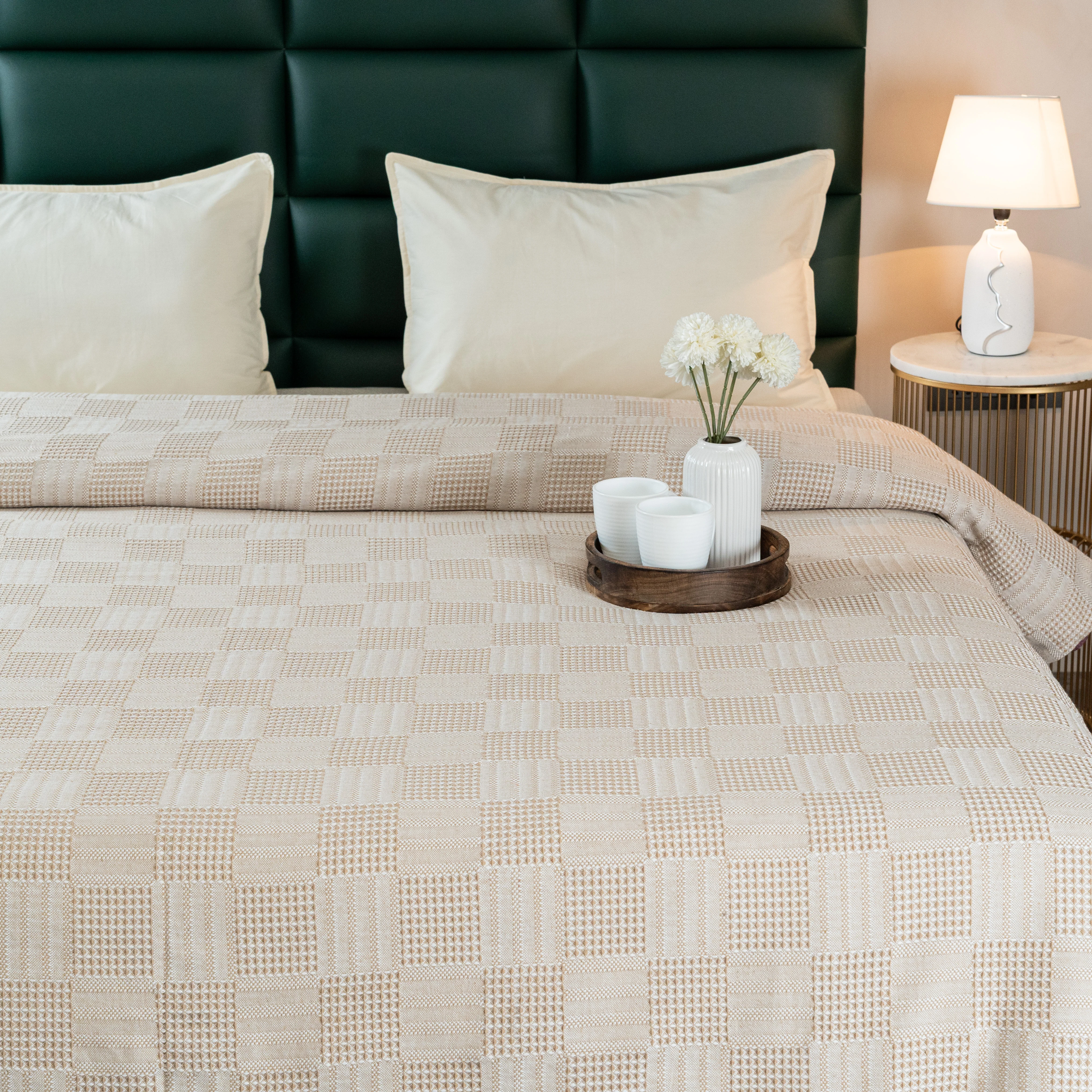 Saral Home Pure Cotton Bedsheet Set |Breathable Woven Bedspread with  Pillow Cover | Huck Lace pattern | - Image 28