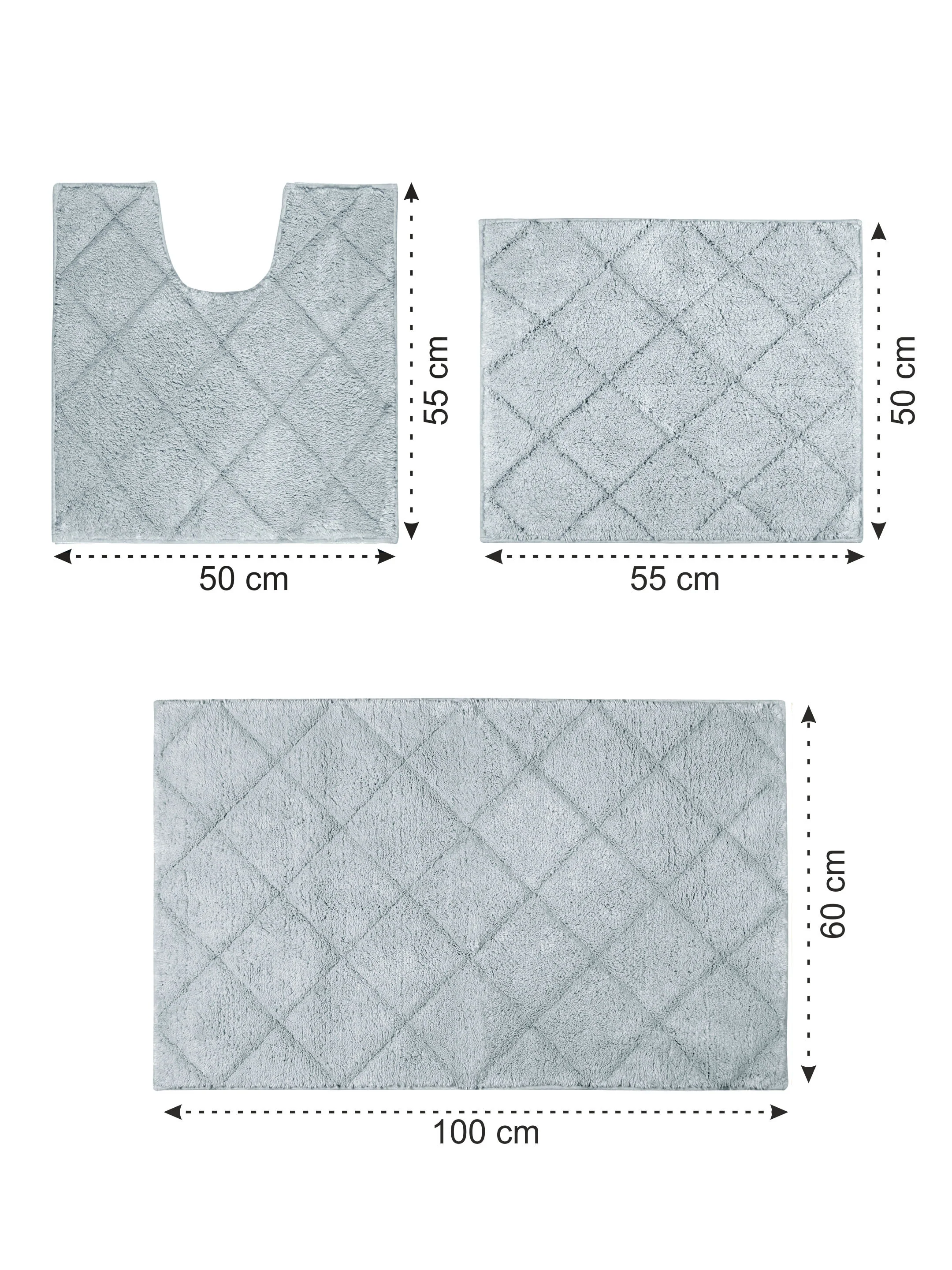 Affaire 100% Organic Cotton Antiskid Bathmat Set (3 Pc) | Eco-Friendly & Ultra Soft - Image 3