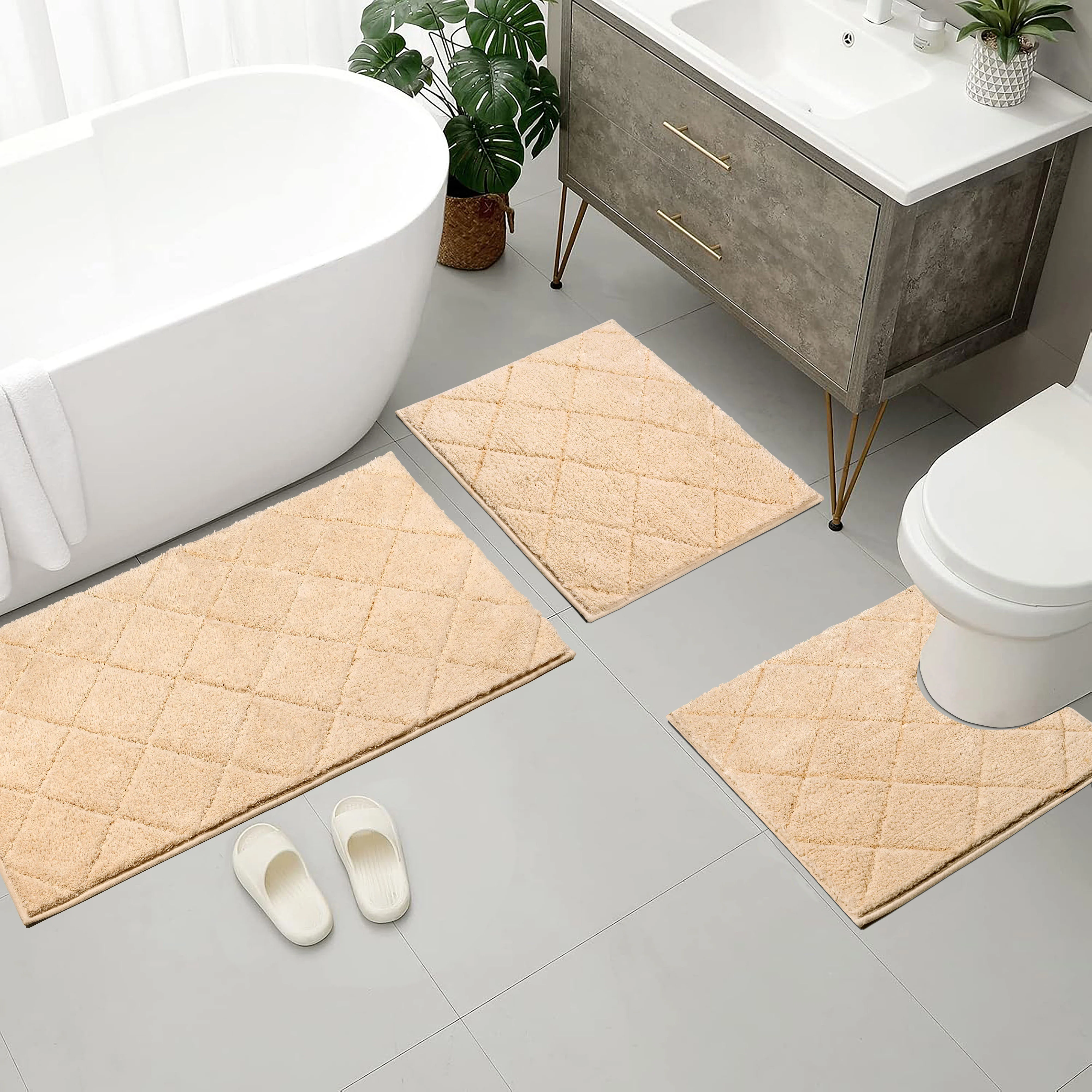 Affaire 100% Organic Cotton Antiskid Bathmat Set (3 Pc) | Eco-Friendly & Ultra Soft - Image 8