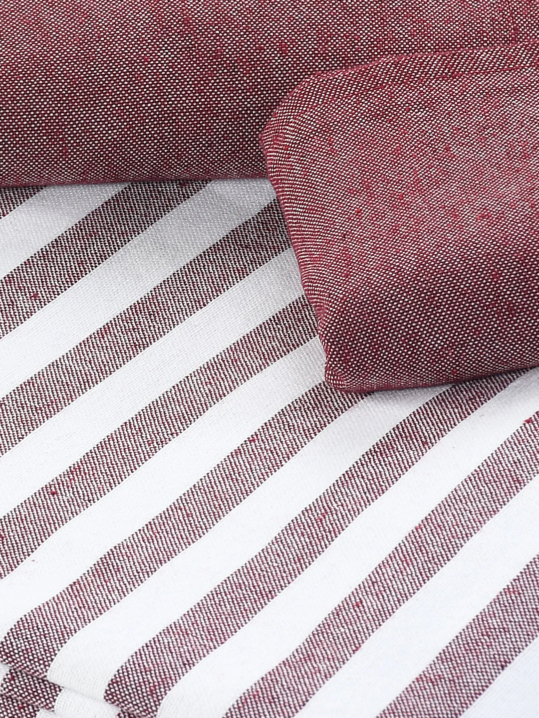 Even Stripe Handwoven Cotton Bed Cover Set – Subtle Line Detailing | Minimal Look - Image 9