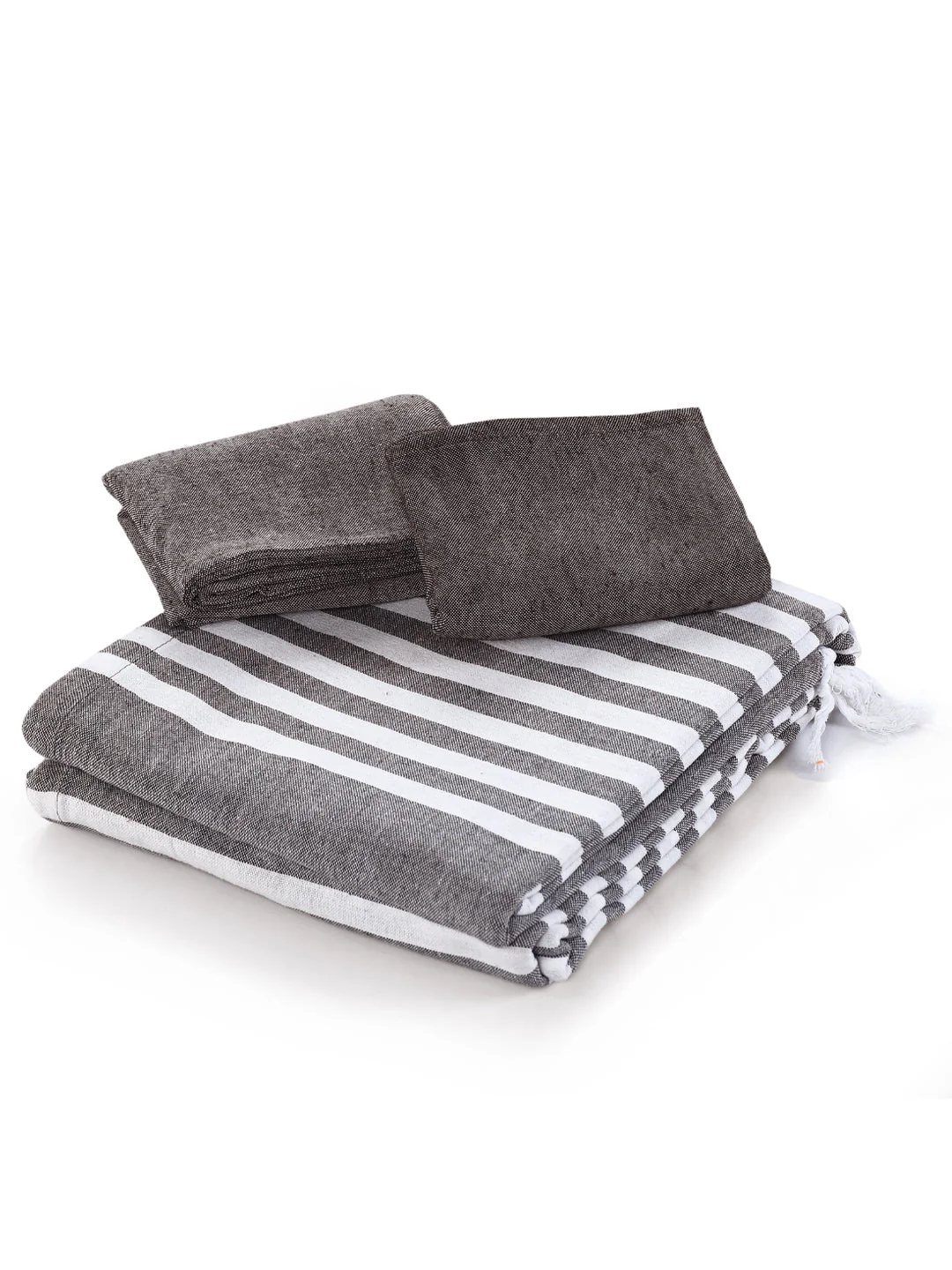 Even Stripe Handwoven Cotton Bed Cover Set – Subtle Line Detailing | Minimal Look - Image 8