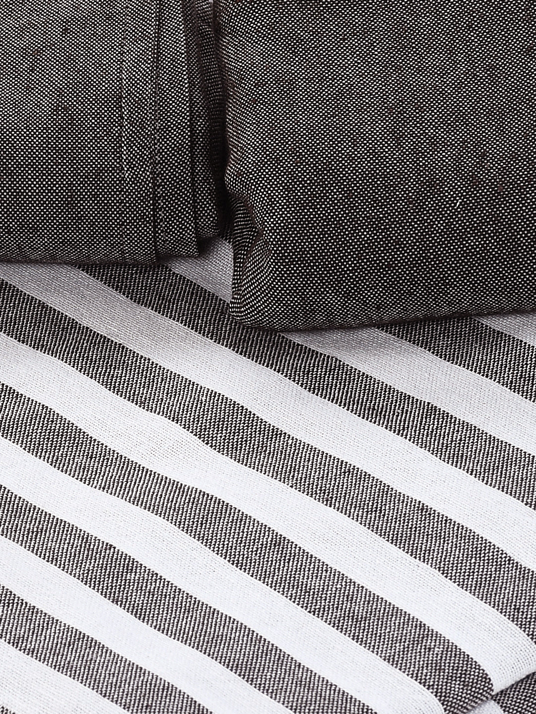 Even Stripe Handwoven Cotton Bed Cover Set – Subtle Line Detailing | Minimal Look - Image 5