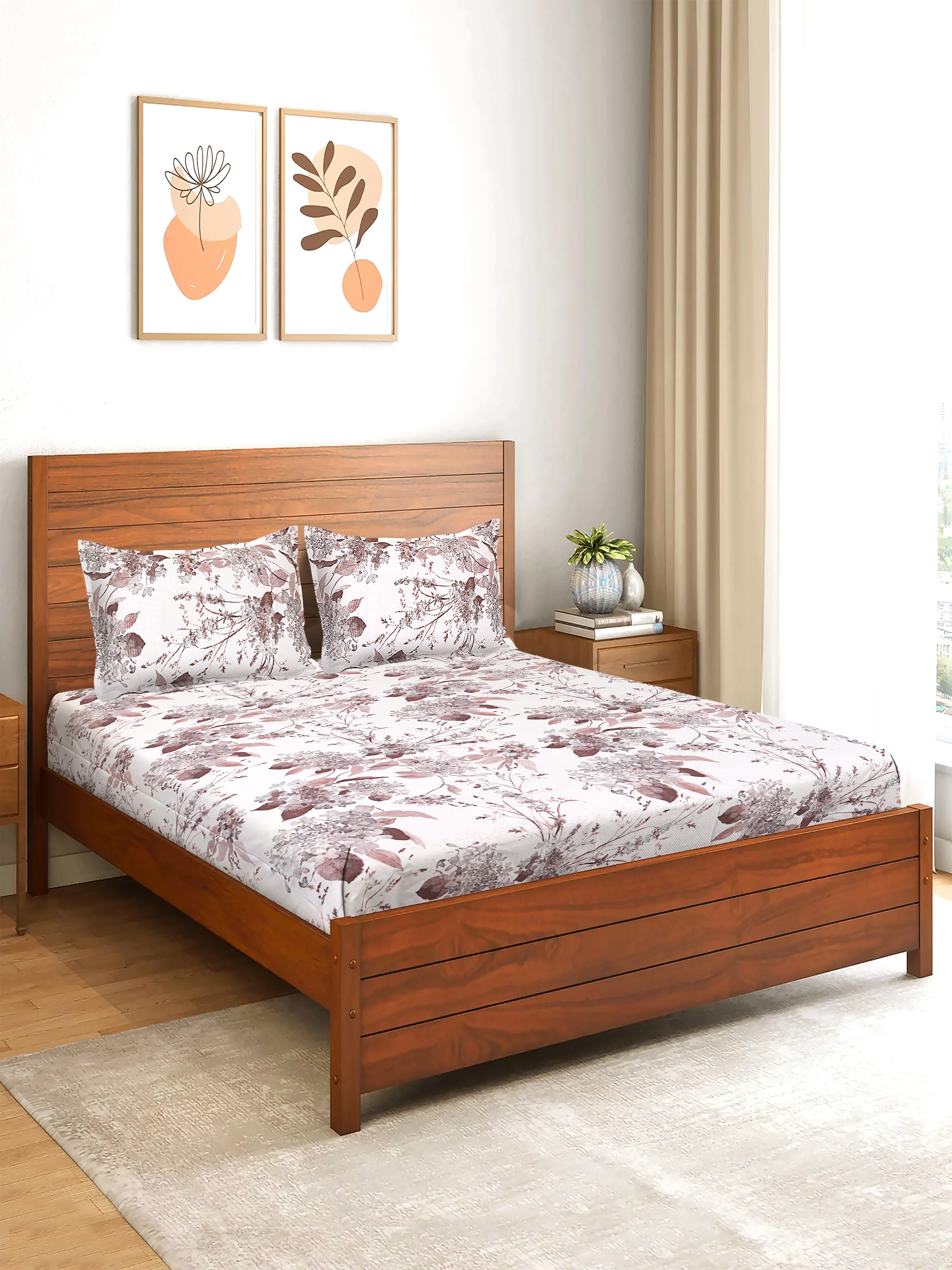 Ava Soft Bed Sheet Set | Smooth Finish Cotton Blend | Includes 2 Pillow Covers - Image 2