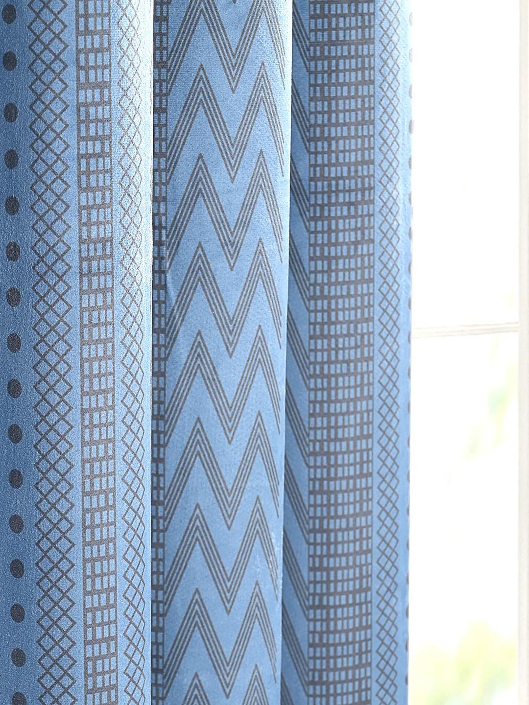 Aveda Velvet Boho Print Curtain | Chic Bohemian Living Room Curtain - Image 11