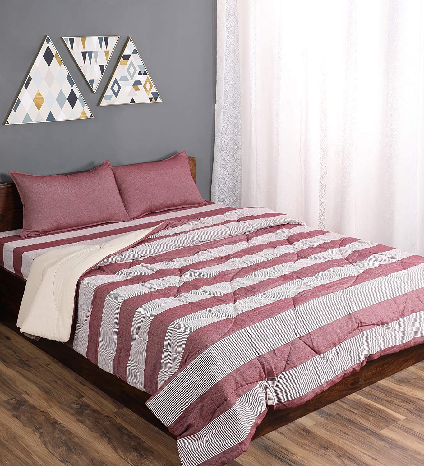 Bamboo Striped Queen Size Quilt (90X100) - Image 10