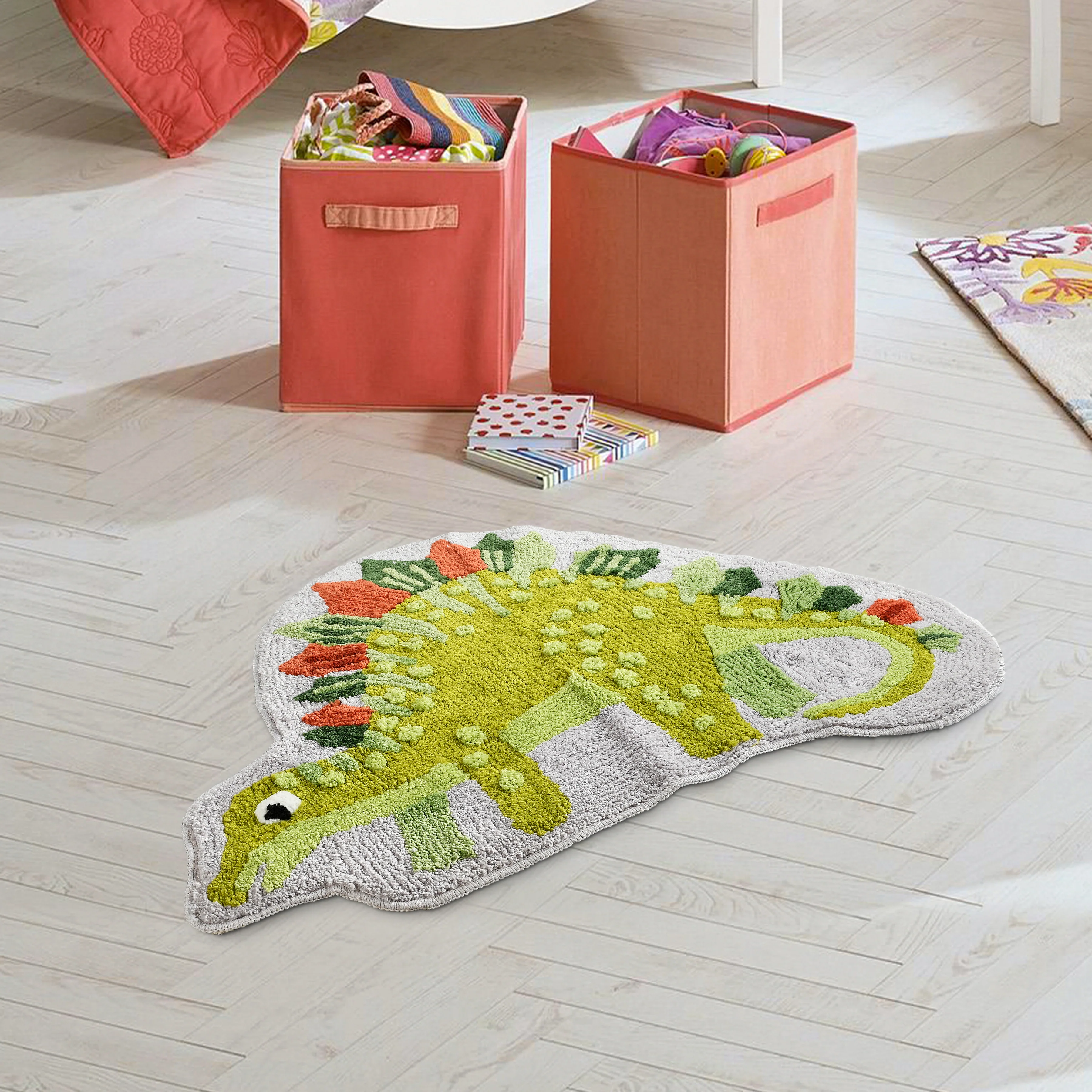 Beige Dinosaur Shaped Bathmat-60X84 cm