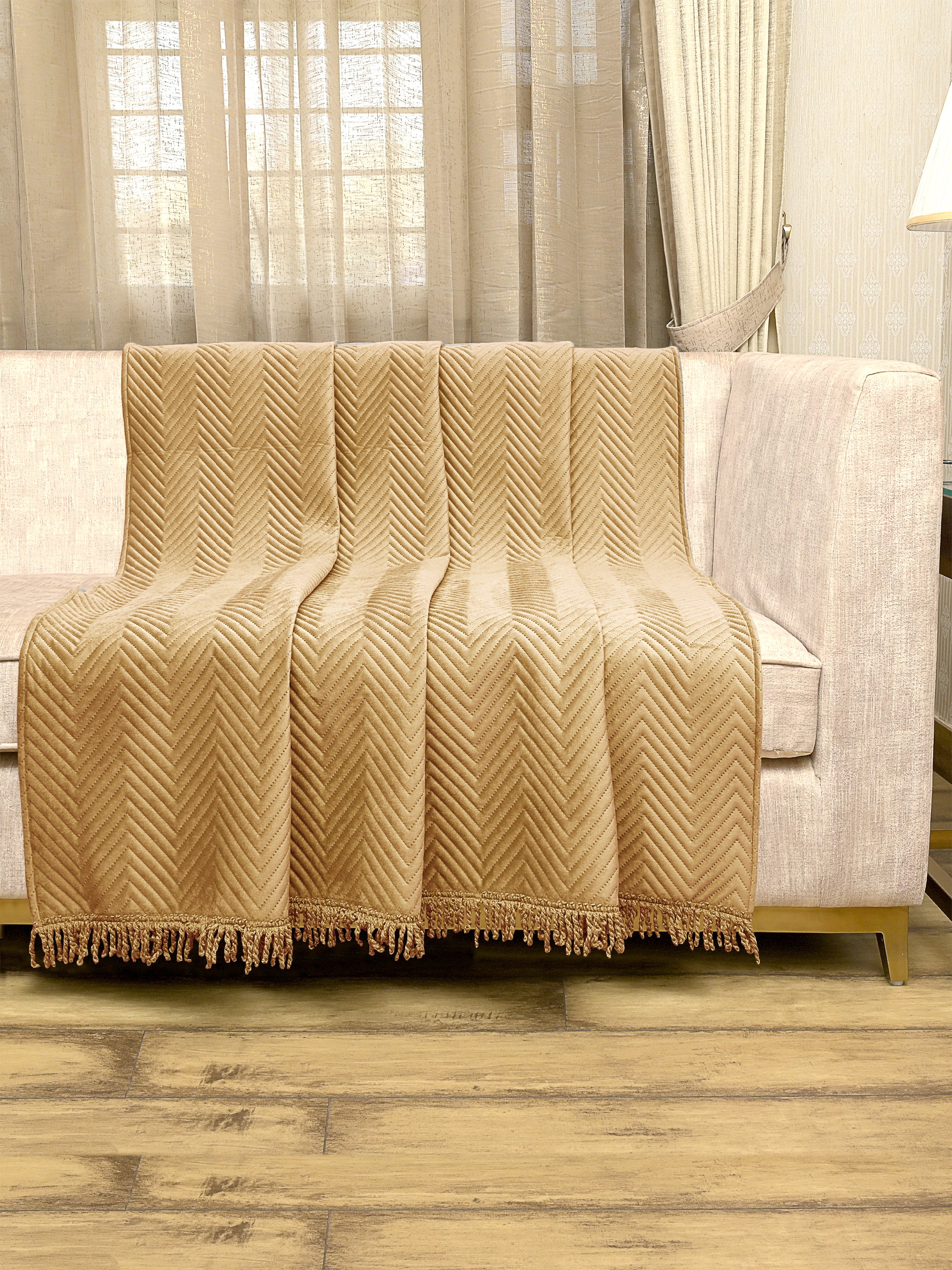 Chevron Velvet Sofa Throw Blanket | Plush & Stylish Decorative Cover - Image 12
