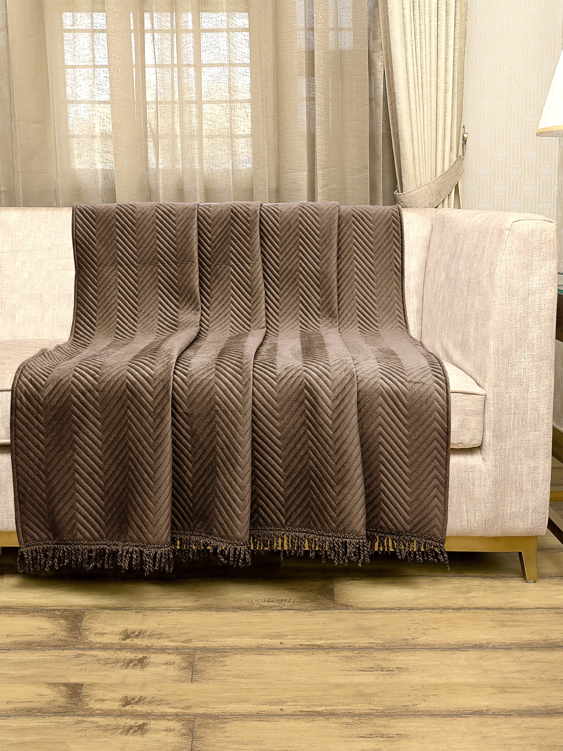 Chevron Velvet Sofa Throw Blanket | Plush & Stylish Decorative Cover - Image 17