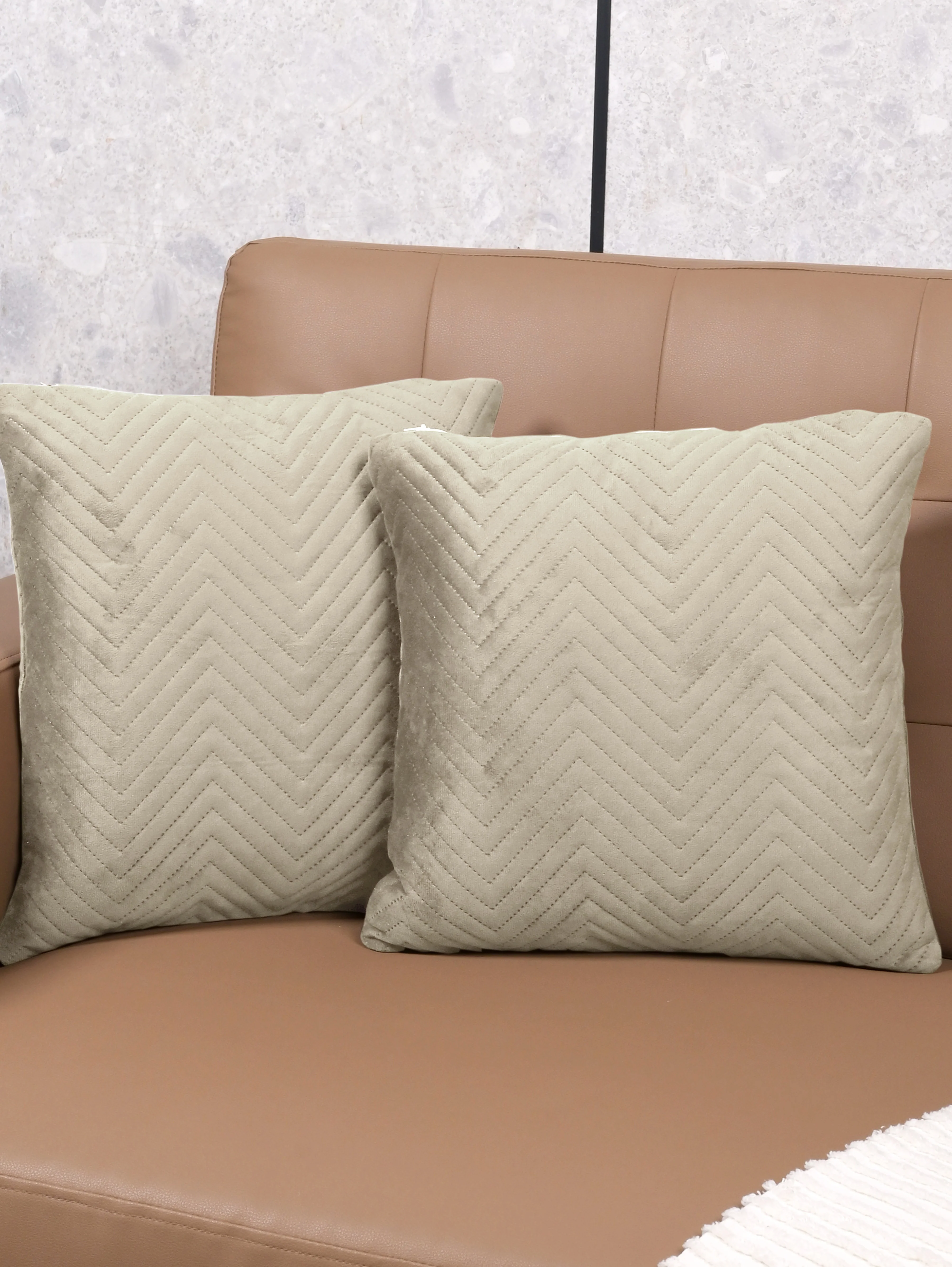Chevron Velvet Cushion Covers in | Luxurious Texture for Modern Homes