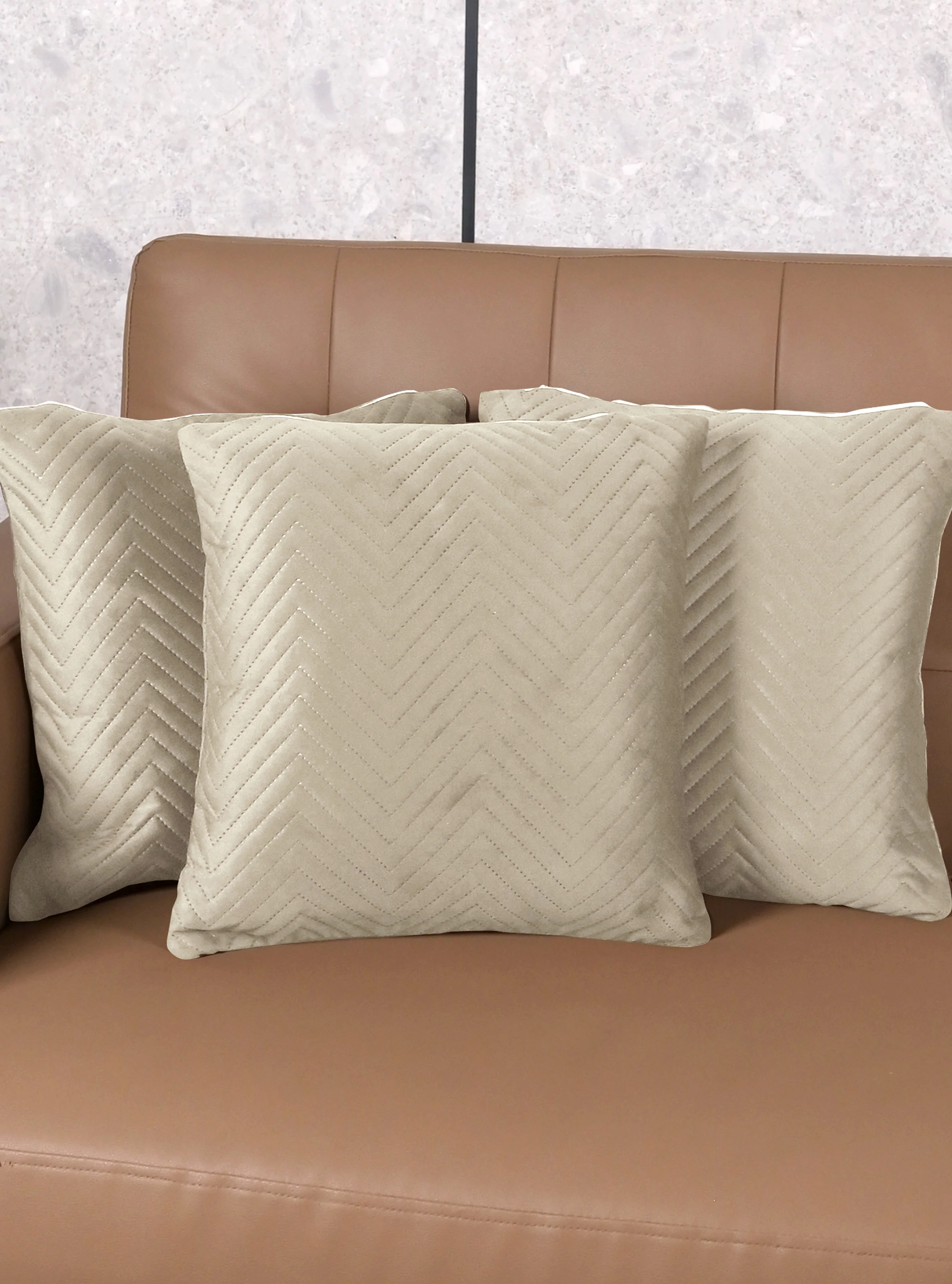 Chevron Velvet Cushion Covers in | Luxurious Texture for Modern Homes - Image 2
