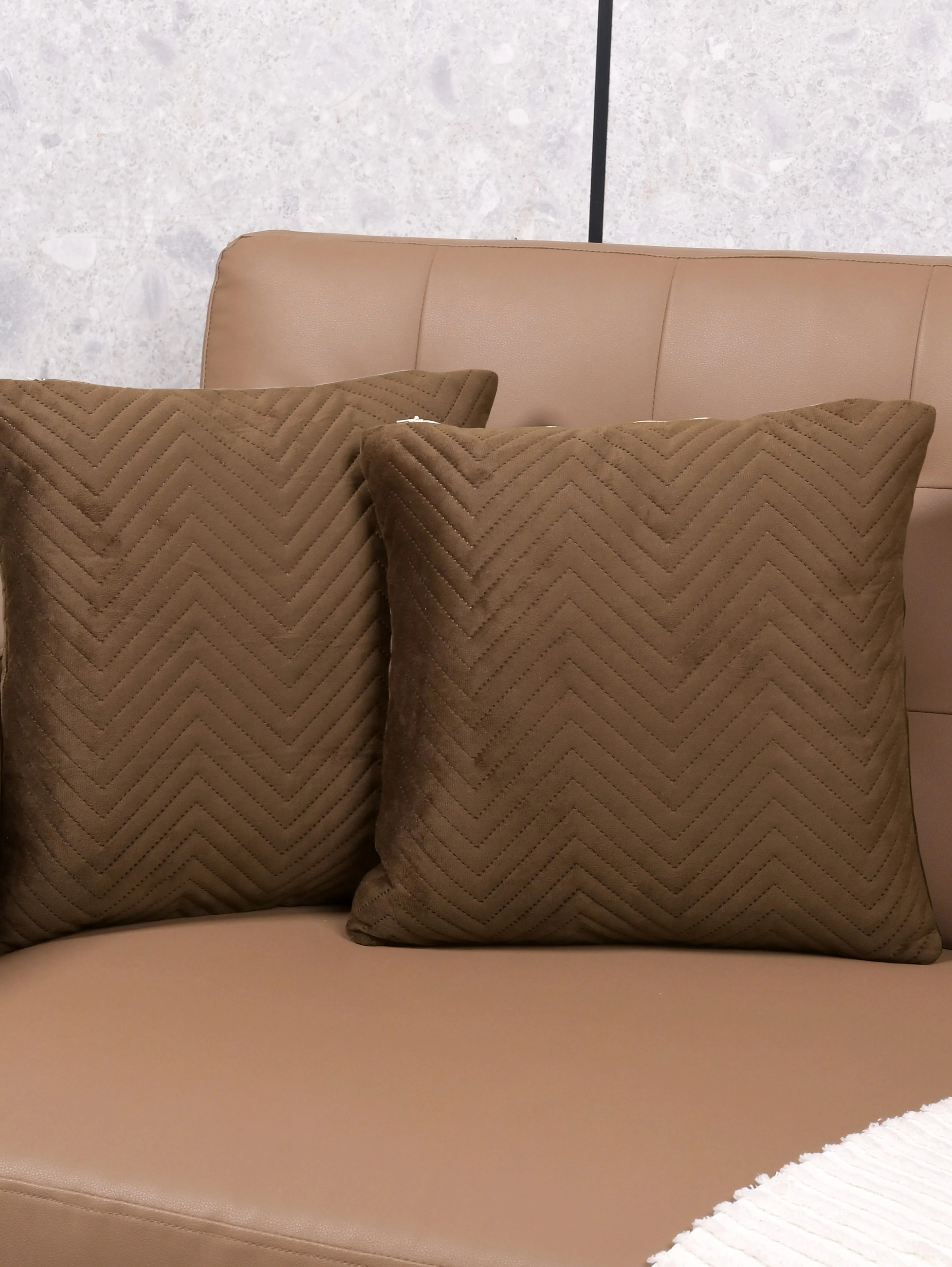 Chevron Velvet Cushion Covers in | Luxurious Texture for Modern Homes