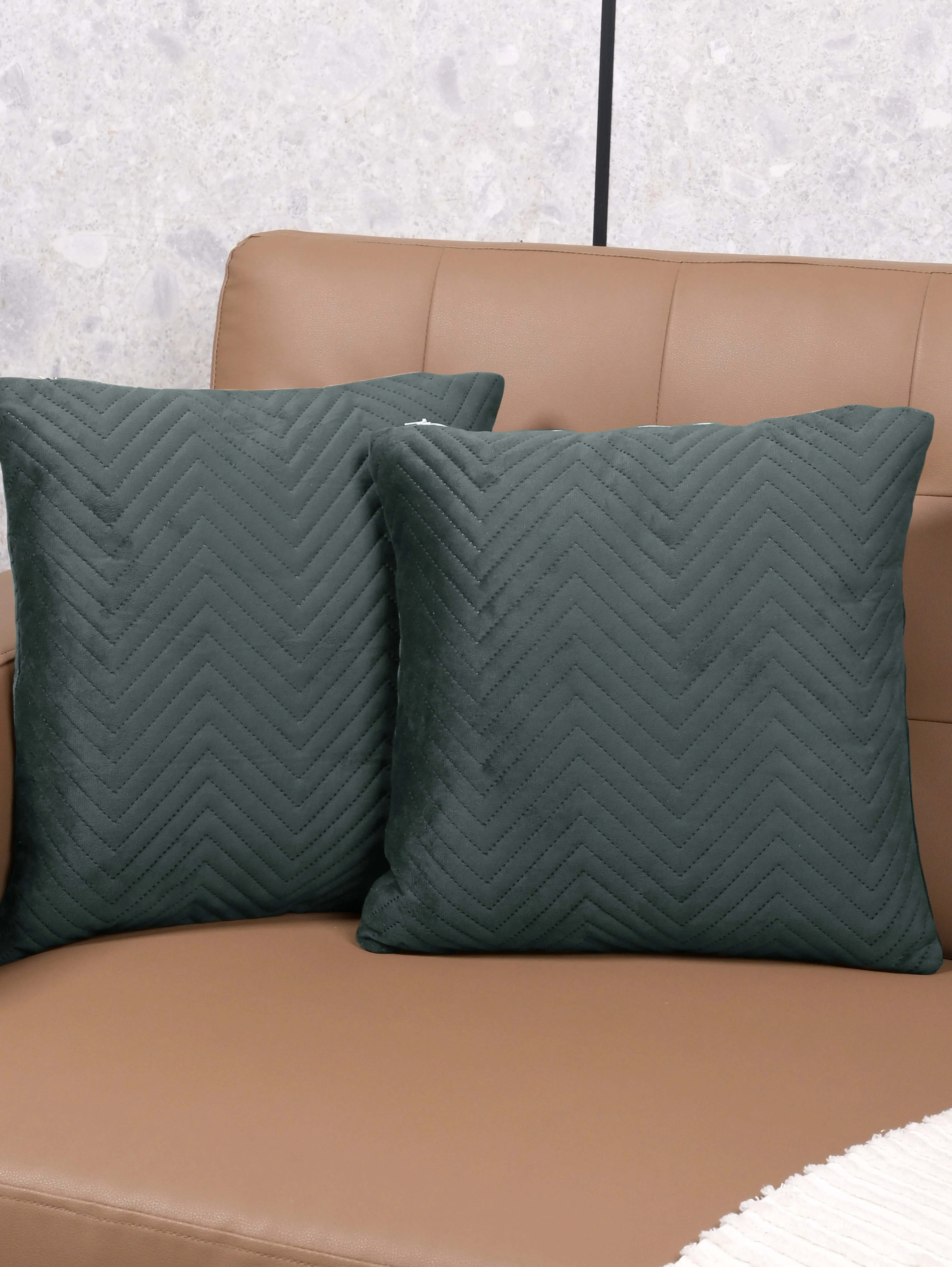 Chevron Velvet Cushion Covers in | Luxurious Texture for Modern Homes