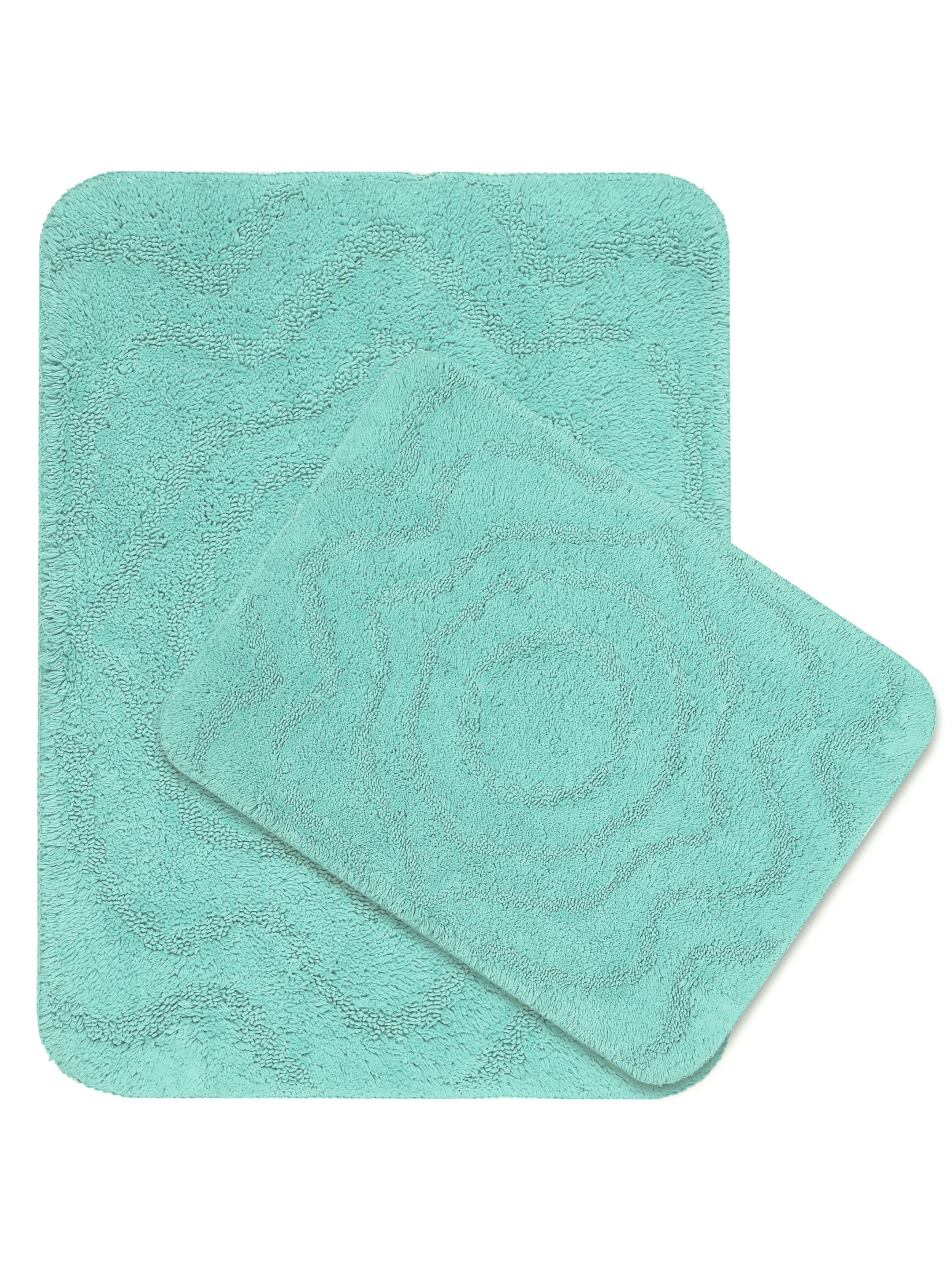 Cotton Bathmat Set with Contour (45x60 & 45x50 cm) – Anti-Skid Design - Image 2