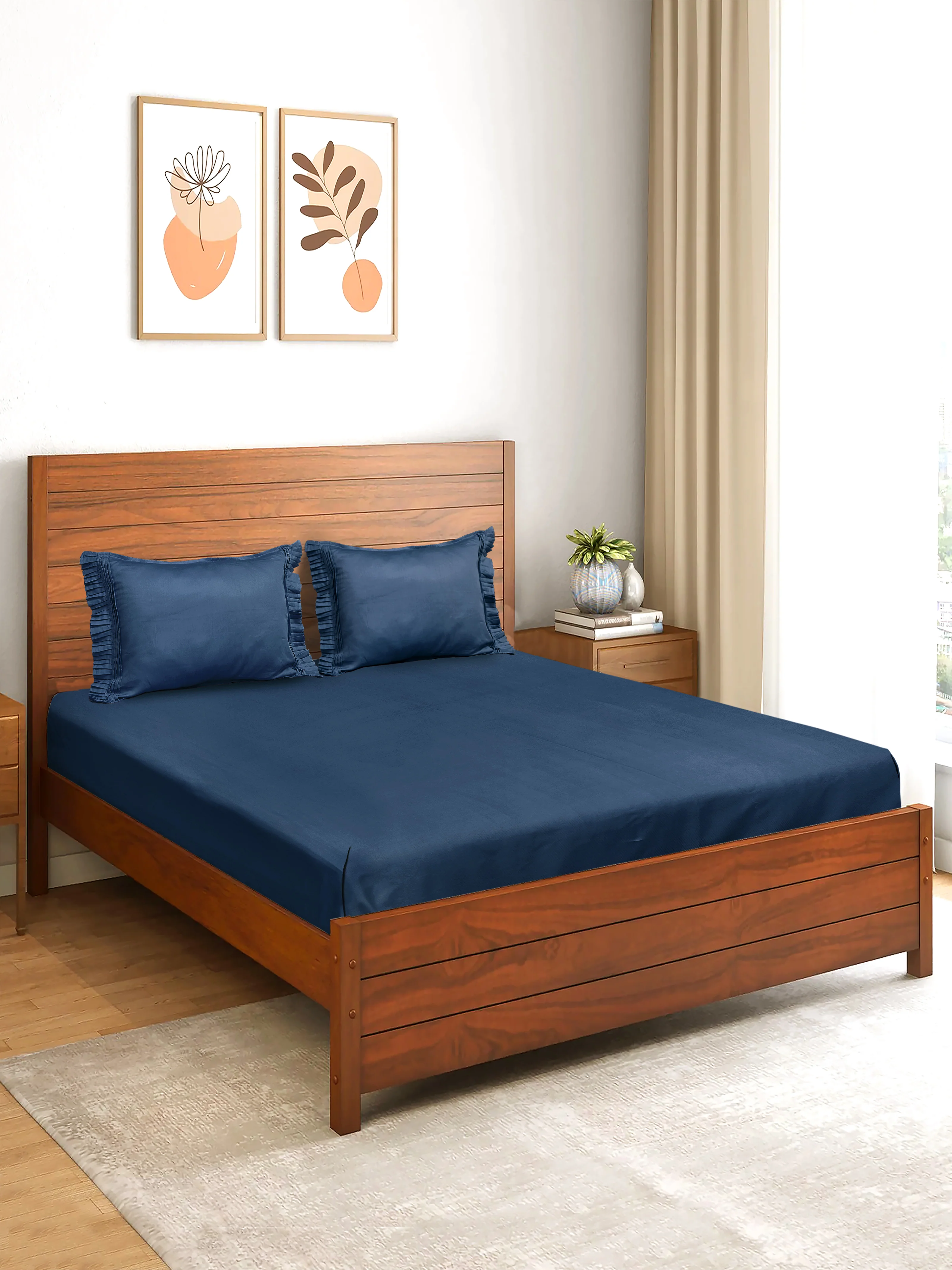 Classic Cotton Bedsheet with 2 Pillow Covers | Queen Size - Image 27