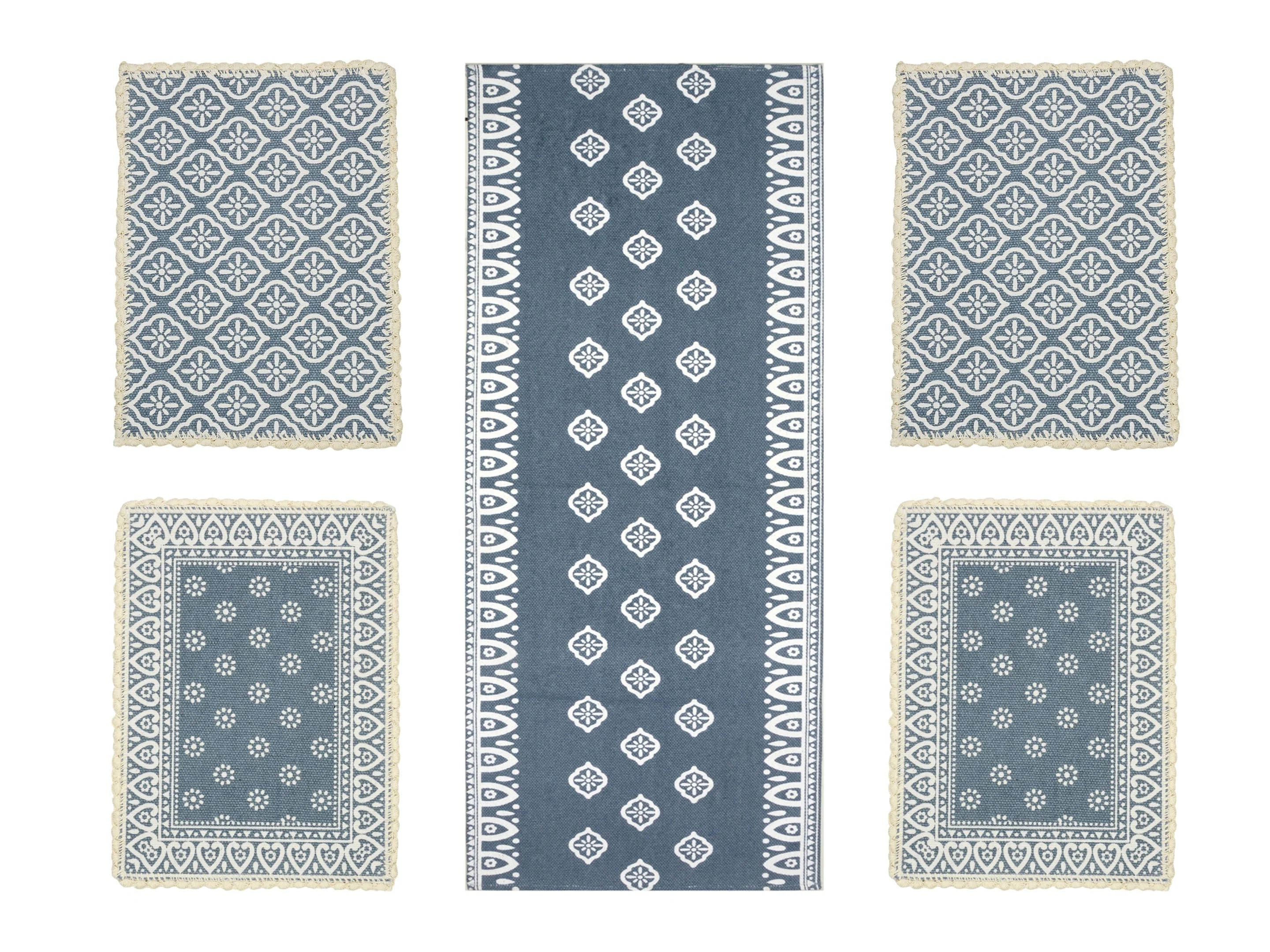 Cotton Dining Table Placemat Set | 4 Mats (33x45 cm) + 1 Runner (45x120 cm) | Set of 5 - Image 20