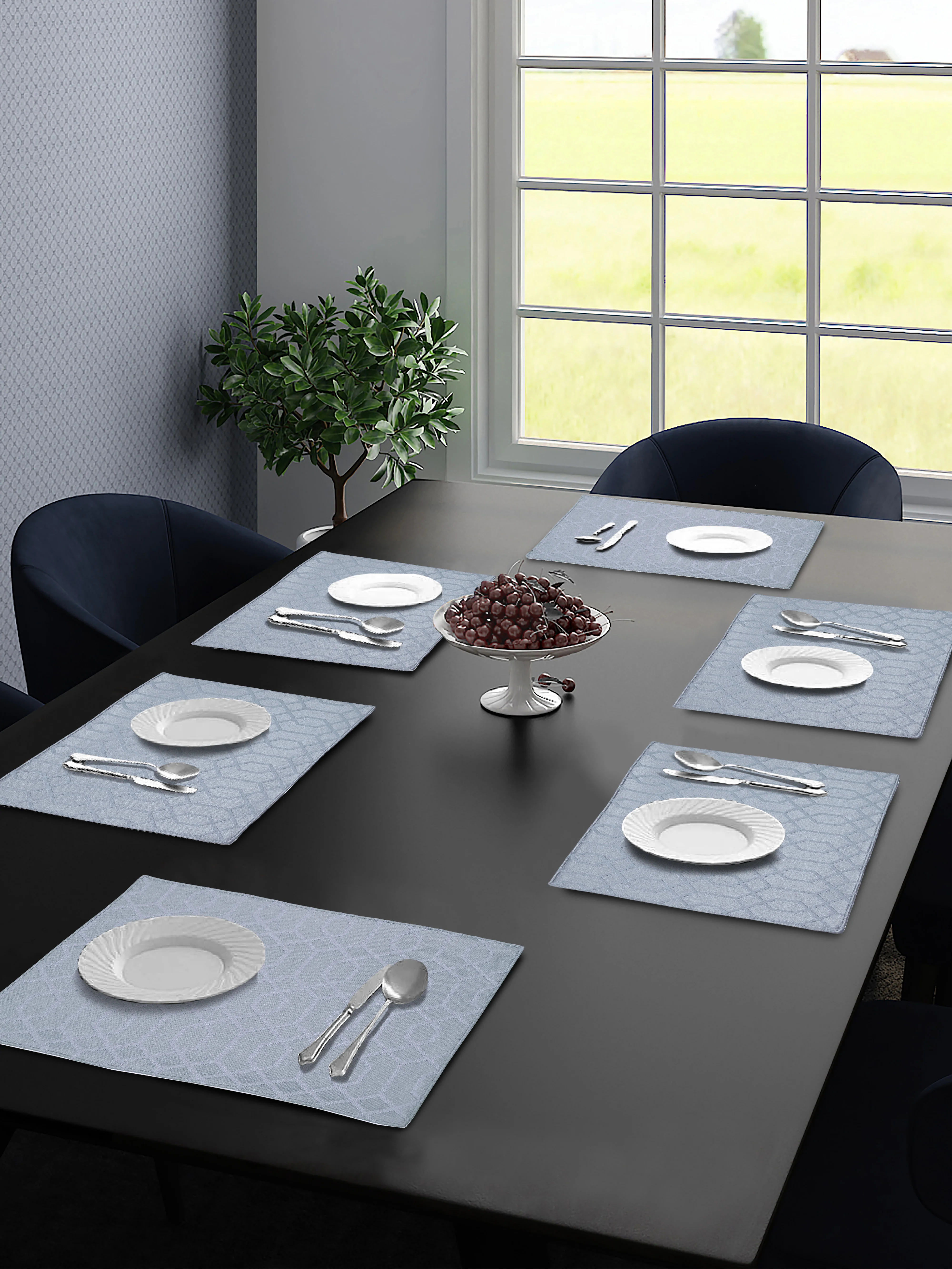 Saral Home Cotton Placemats Set of 6 | 33x45 cm | Elegant Dining Decor