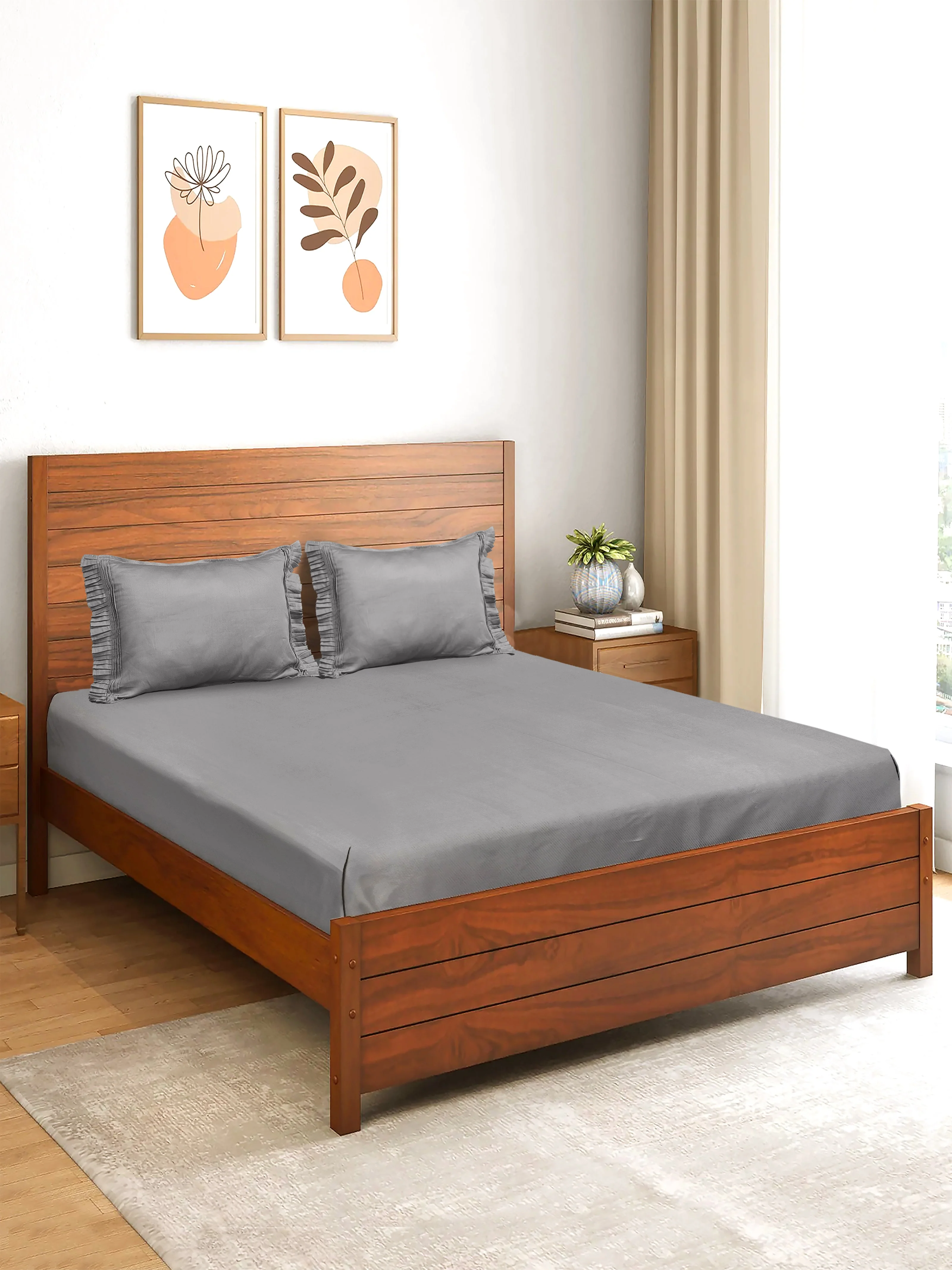 Classic Cotton Bedsheet with 2 Pillow Covers | Queen Size