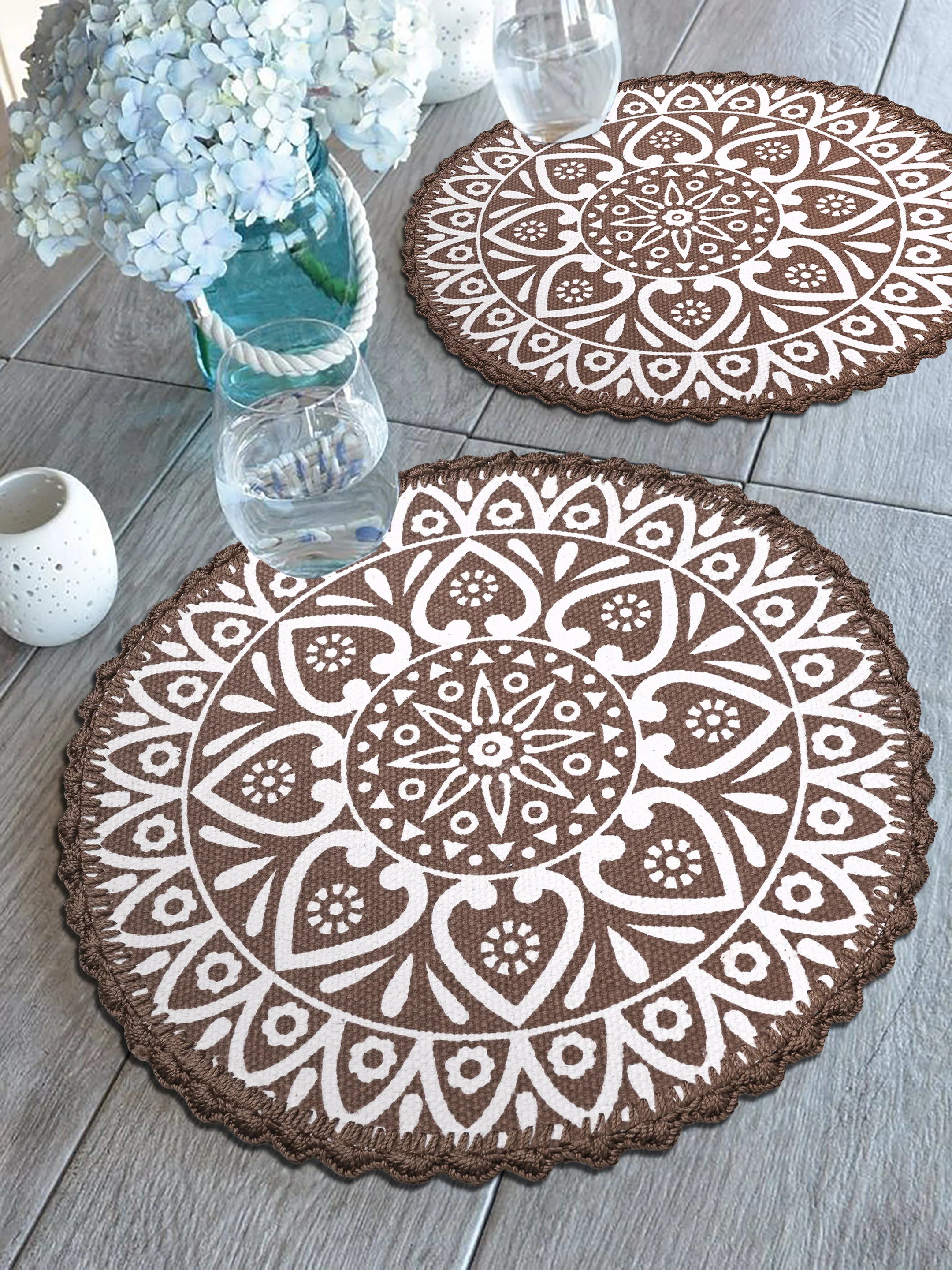Jute & Cotton Table Mat with Artistic Print | Handcrafted Dining Table Décor - Image 13