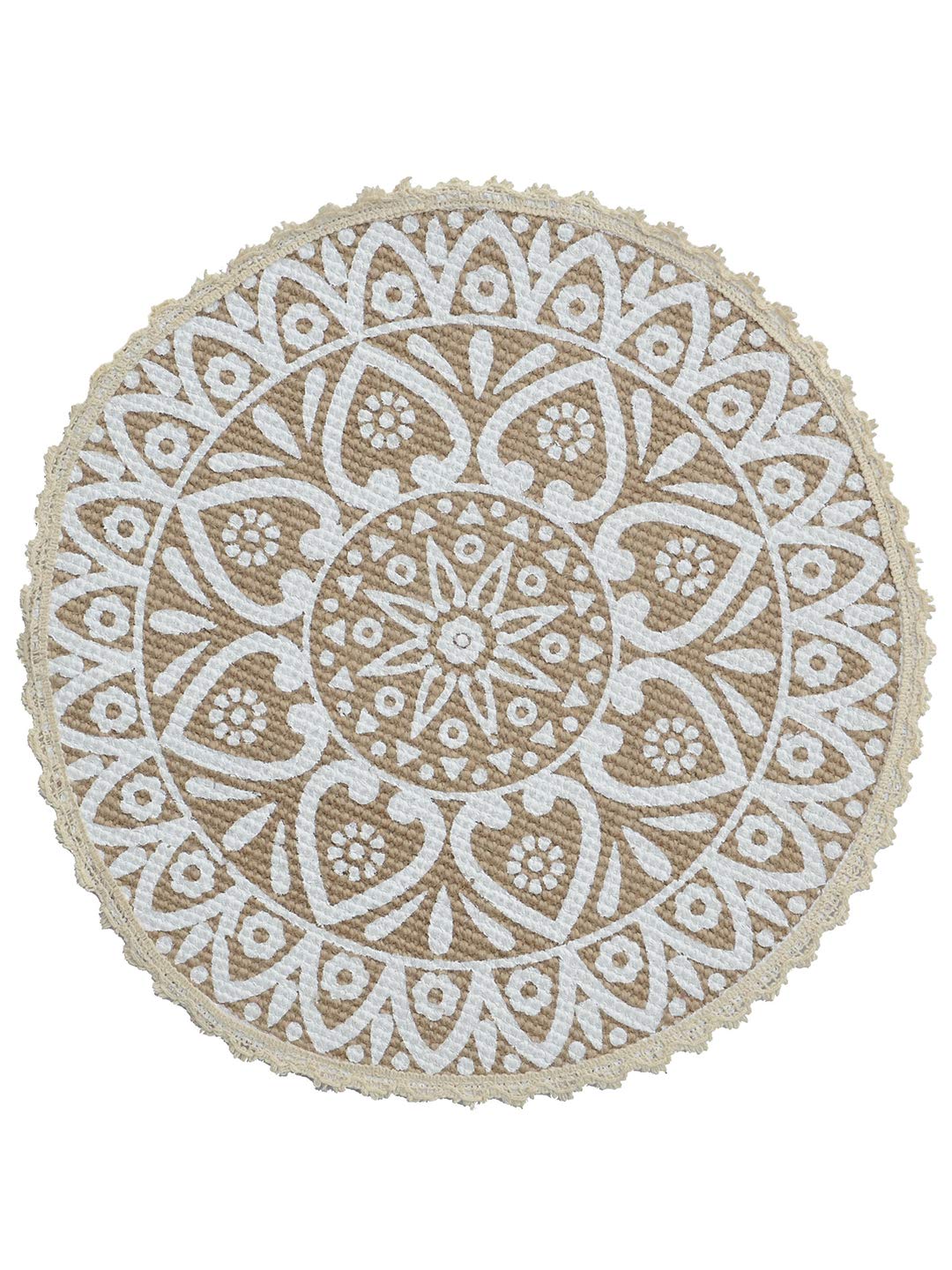 Jute & Cotton Table Mat with Artistic Print | Handcrafted Dining Table Décor - Image 4