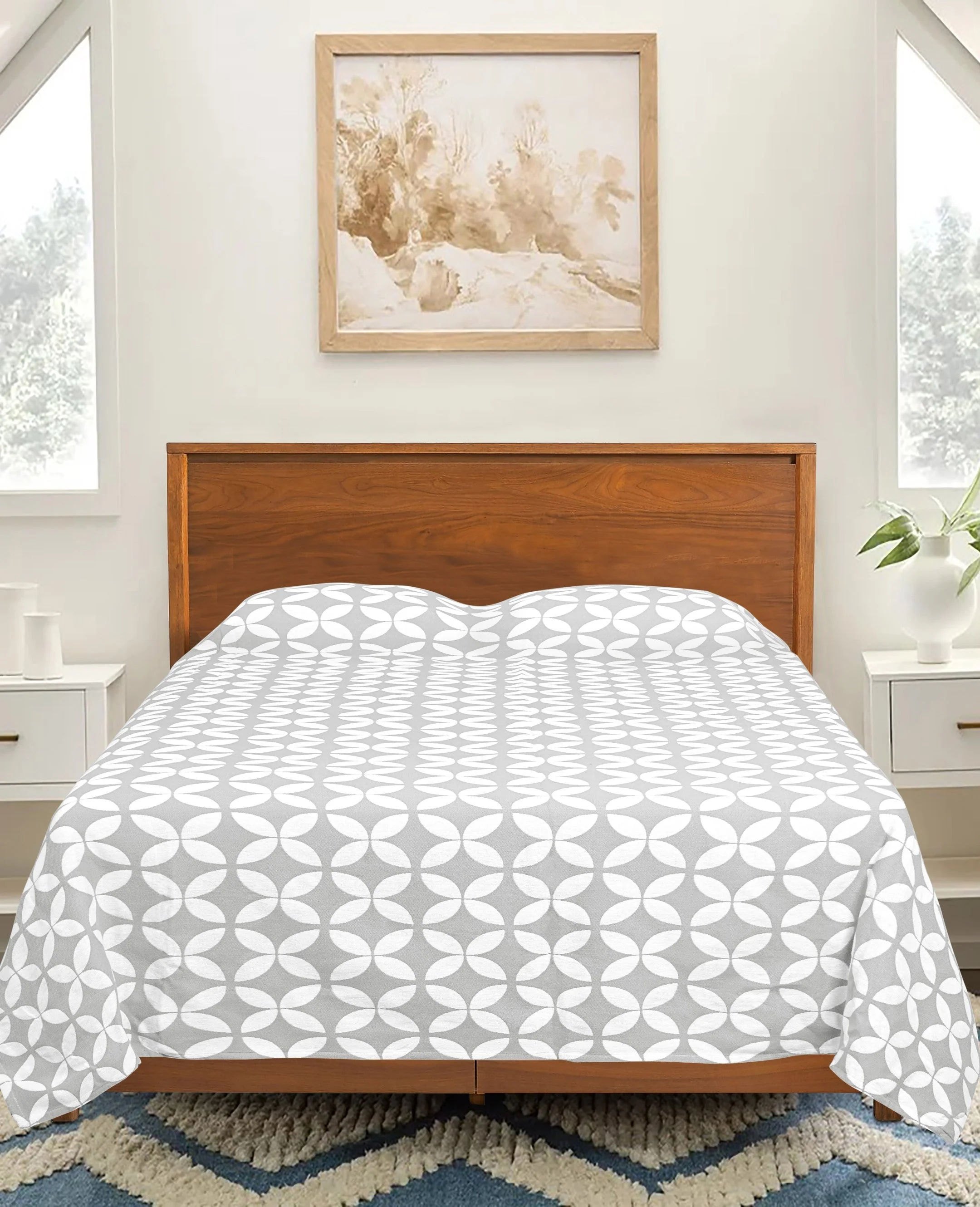 DHADKI Cotton Bed Cover Sheet in Elegant – No Pillow Covers Included