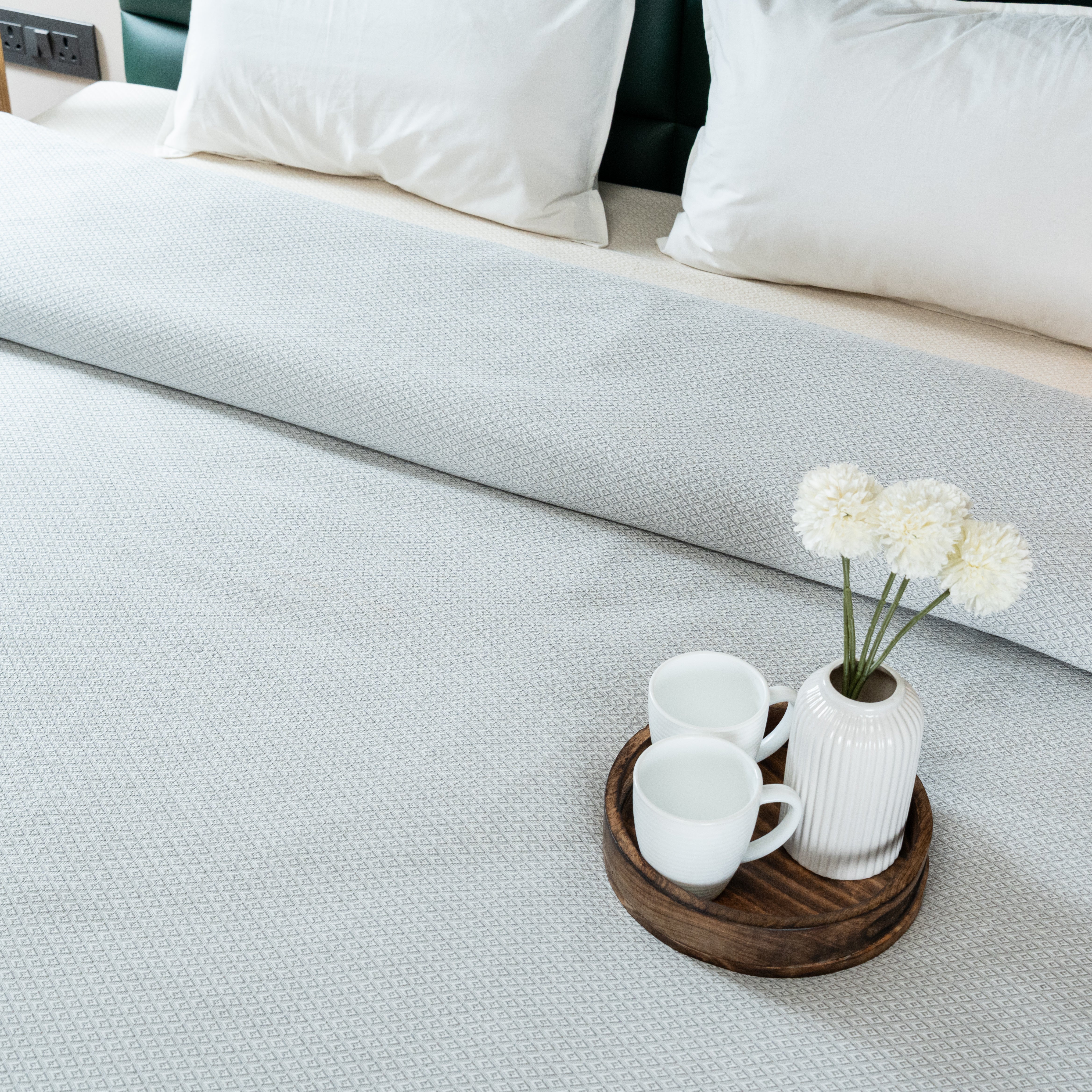 Saral Home Pure Cotton Bedsheet |Breathable Woven Bedspread with Pillow Cover | D MOND pattern | - Image 22