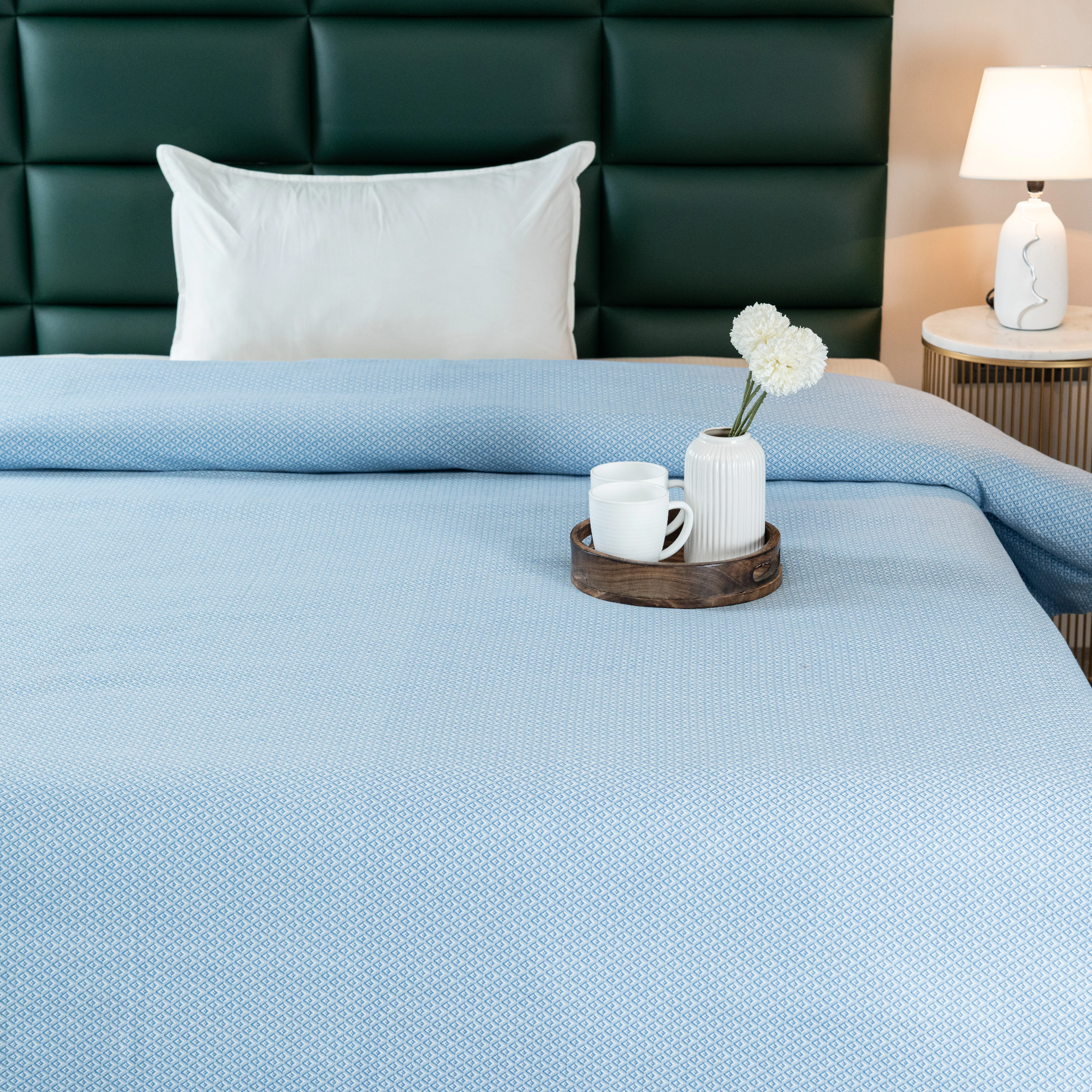 Saral Home Pure Cotton Bedsheet |Breathable Woven Bedspread with Pillow Cover | D MOND pattern | - Image 3