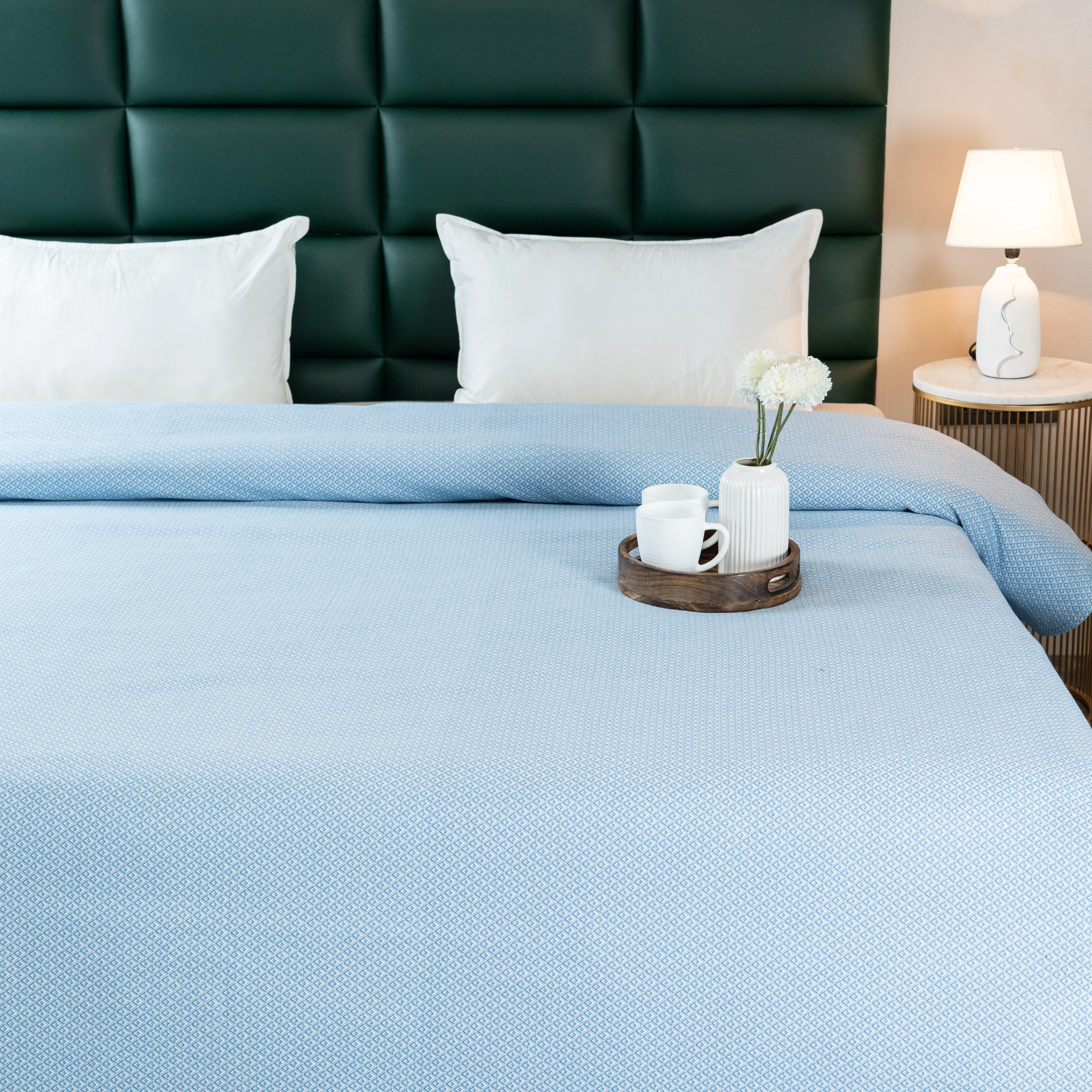 Saral Home Pure Cotton Bedsheet |Breathable Woven Bedspread with Pillow Cover | D MOND pattern | - Image 5