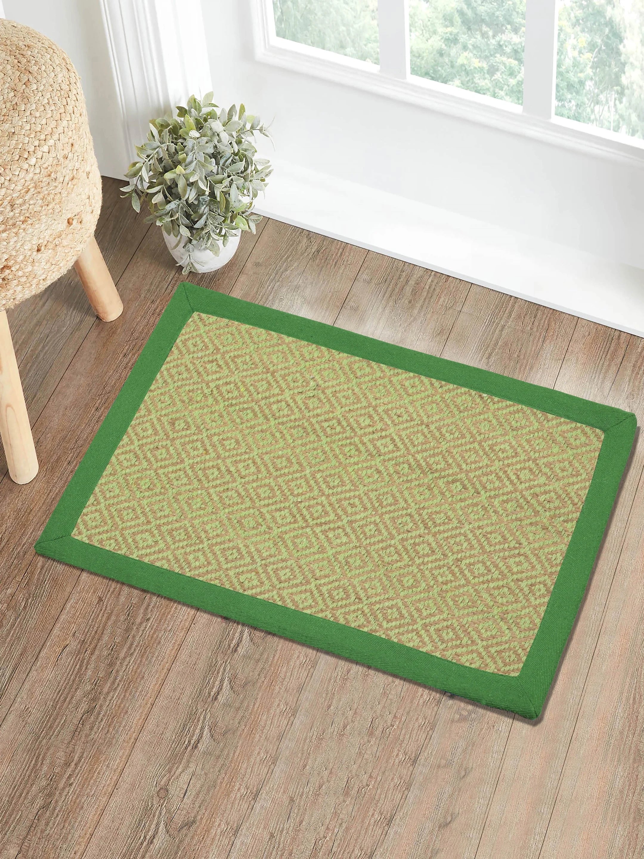 Diamond Jute & Cotton Woven Anti-Slip Strong Border Door Mat - Image 9