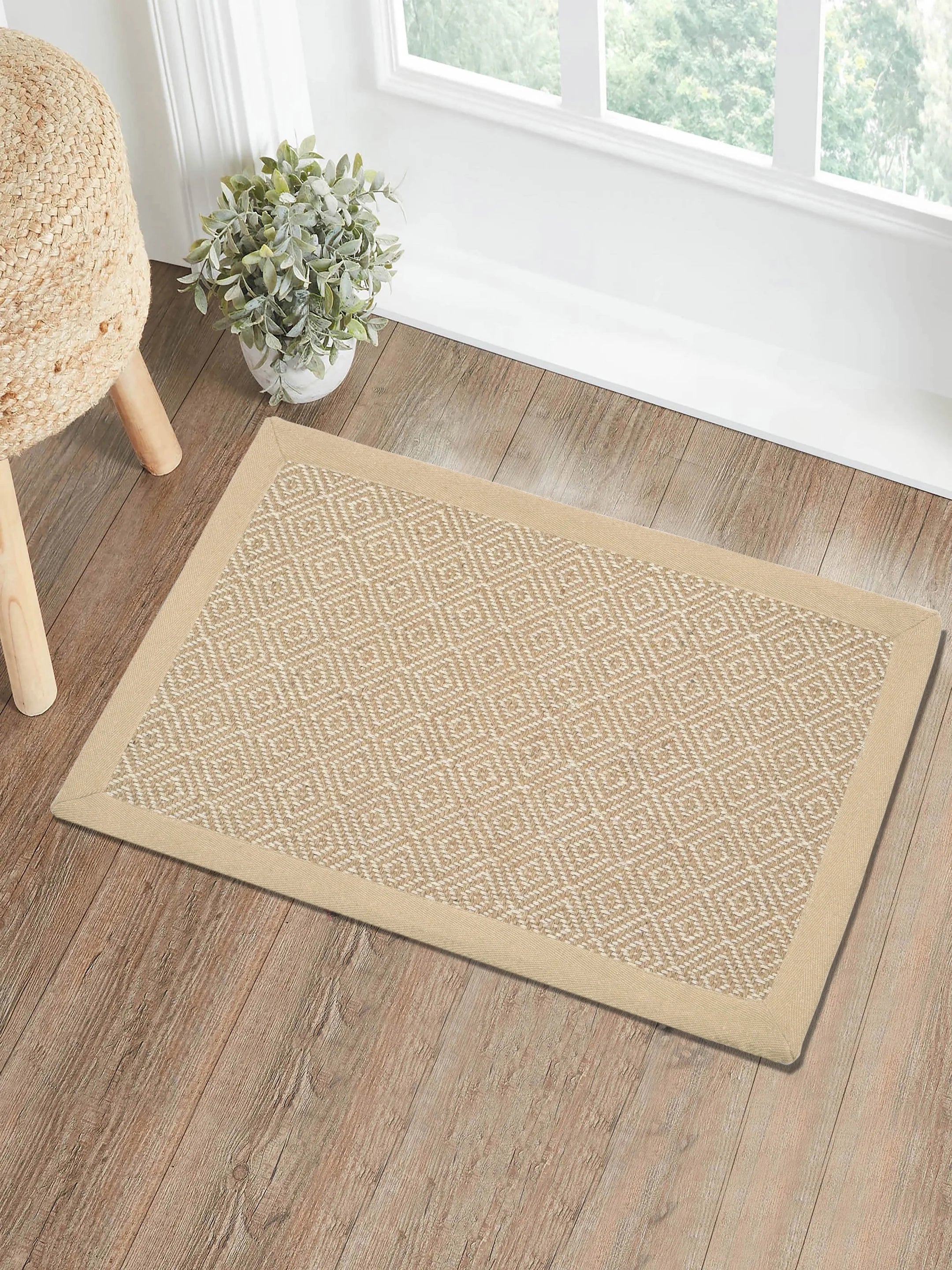 Diamond Jute & Cotton Woven Anti-Slip Strong Border Door Mat - Image 15
