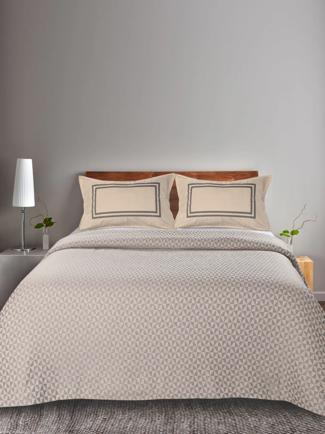Firki Damask Cotton Bed Sheet Set | Luxurious Weave | Includes 2 Pillow Covers - Image 9