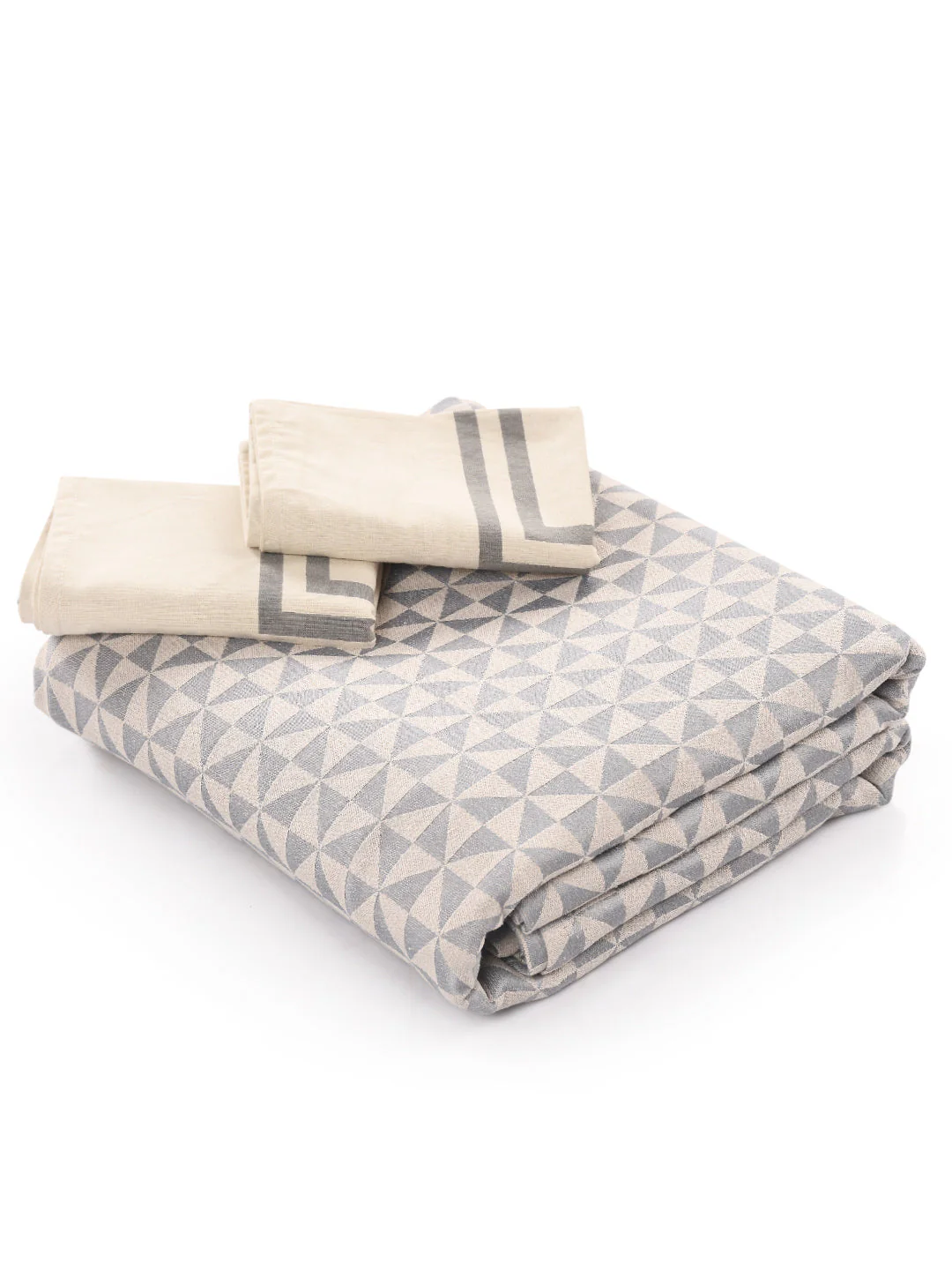Firki Damask Cotton Bed Sheet Set | Luxurious Weave | Includes 2 Pillow Covers - Image 7
