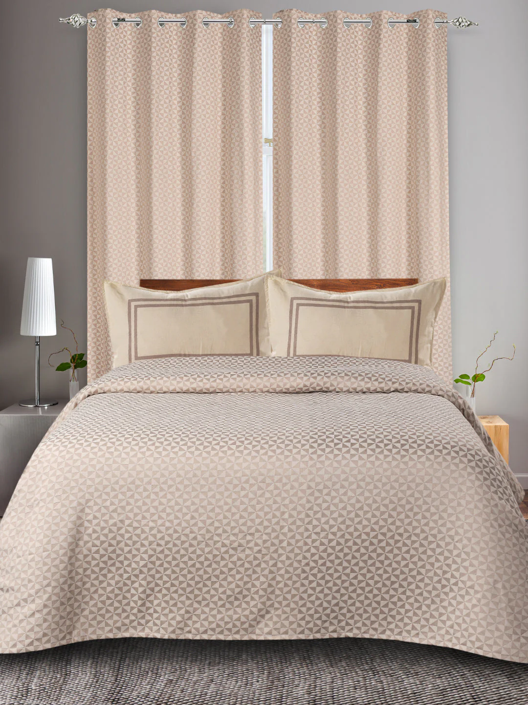 Firki Damask Cotton Bed Sheet Set | Luxurious Weave | Includes 2 Pillow Covers - Image 9