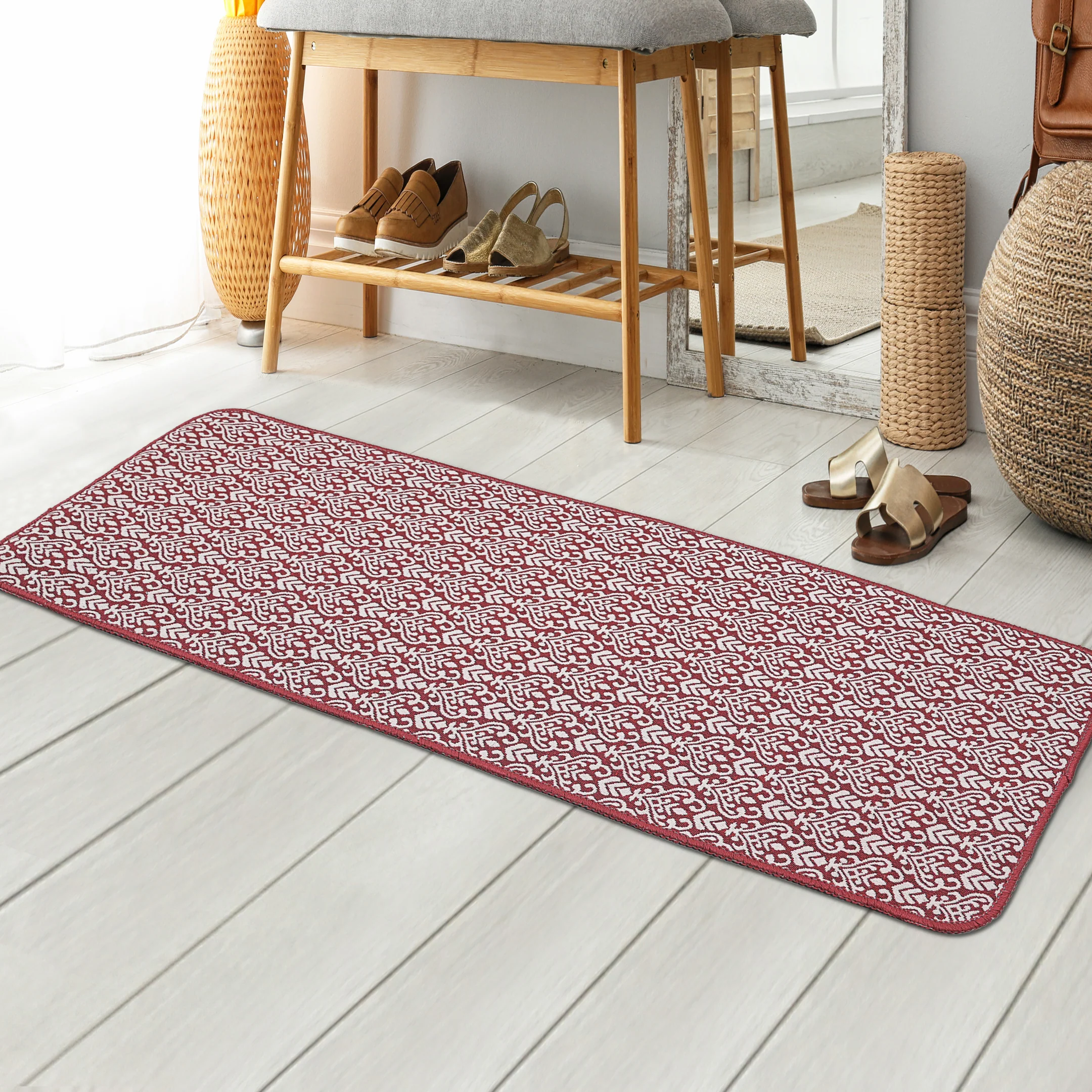 Fleur Cotton Runner | Elegant Floral Pattern & Non-Slip Backing - Image 14