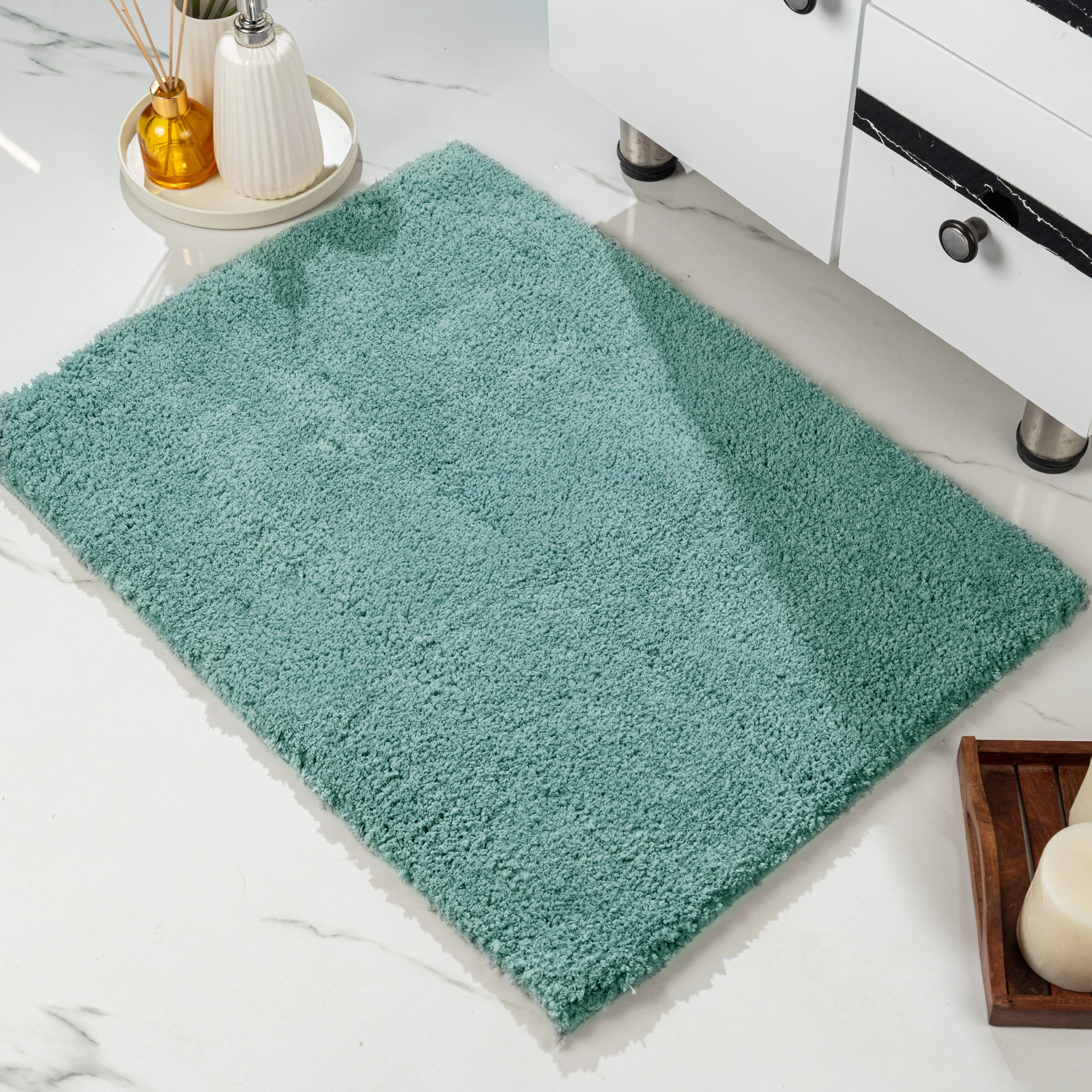 GIA Solid Soft Microfiber Non Slip Thick Fluffy Soft Bath Mats |Water Absorbing Mat | Washable Quick Drying Foot mat | Home, Bathroom, Bedroom, Kitchen | Solid Floor Mat - Image 35