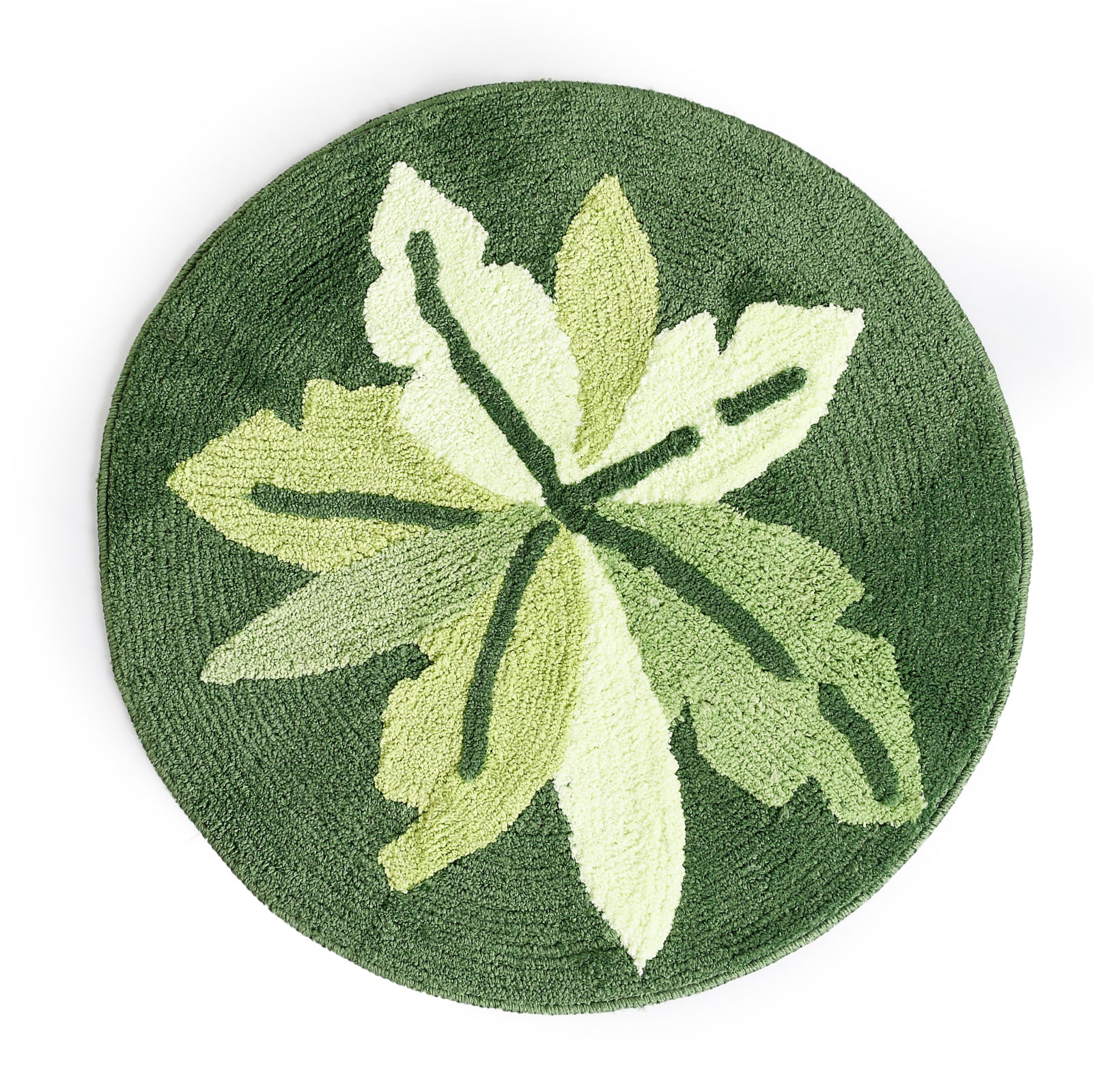 GREEN LEAF Soft Anti-Slip Bathmat | Decorative & Plush (60x60 cm) - Image 3