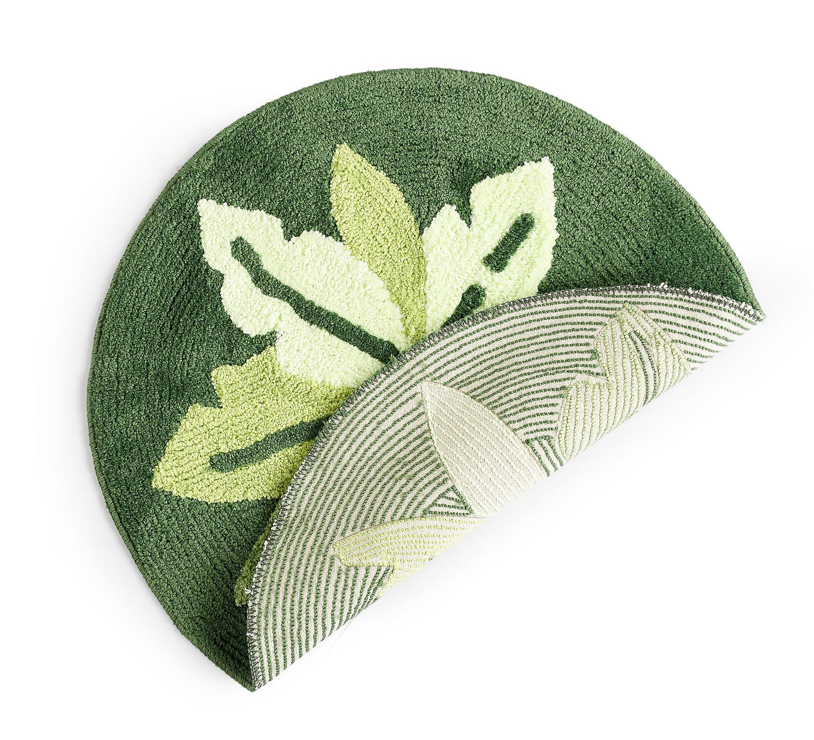 GREEN LEAF Soft Anti-Slip Bathmat | Decorative & Plush (60x60 cm) - Image 4