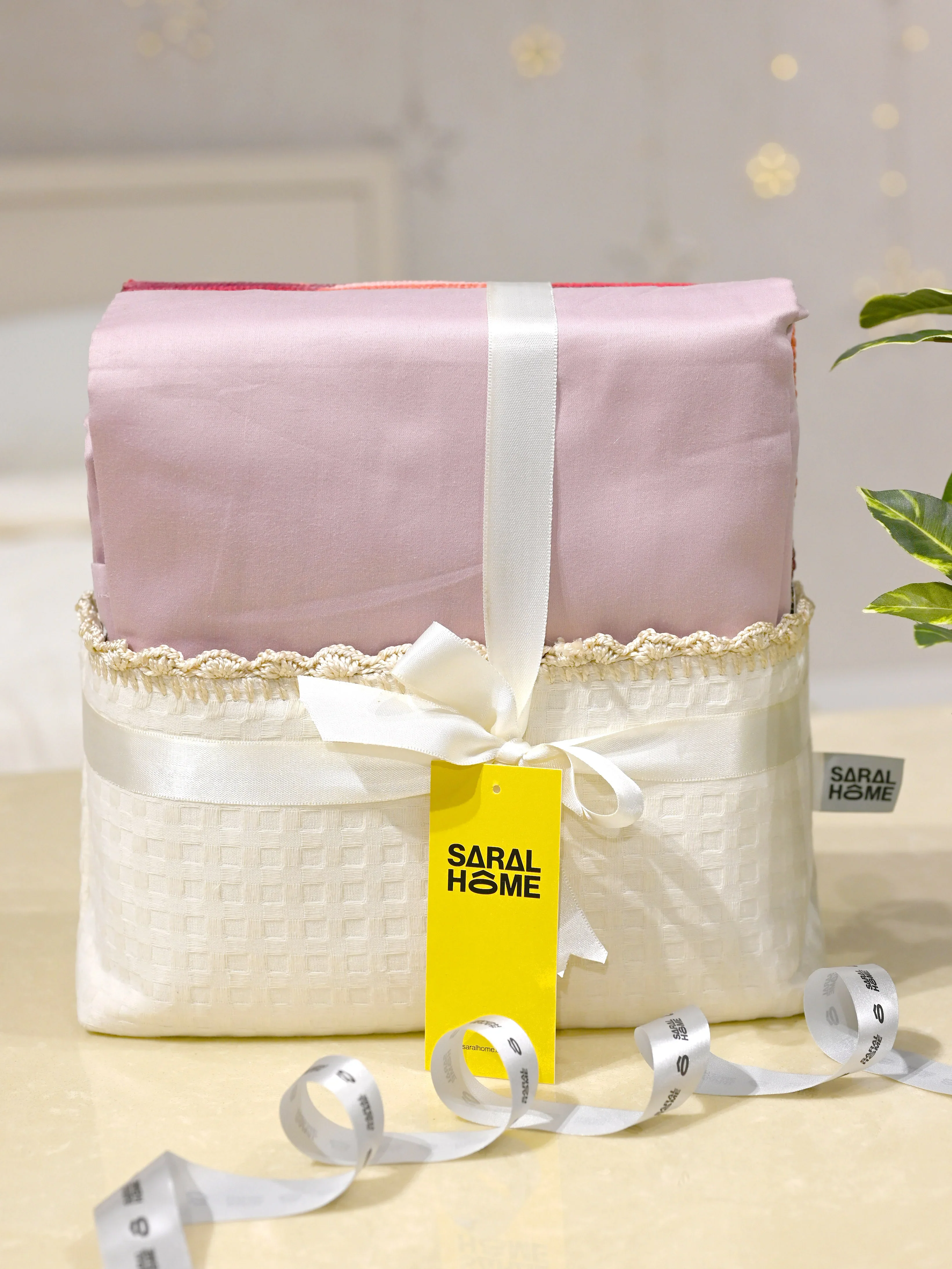 GIFT BASKET | 1 Bedsheet 2 Pillow Cover | 1 Floor Runner Matching Gift Set - Image 2