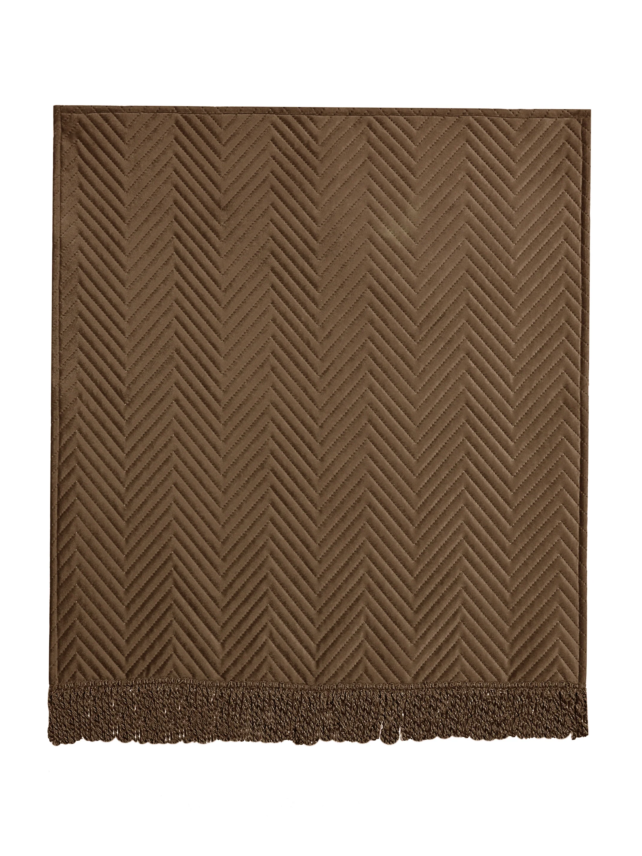 CHEVRON Velvet Sofa Throw Cover (1 Seater Set) | Luxurious Look & Soft Touch - Image 3
