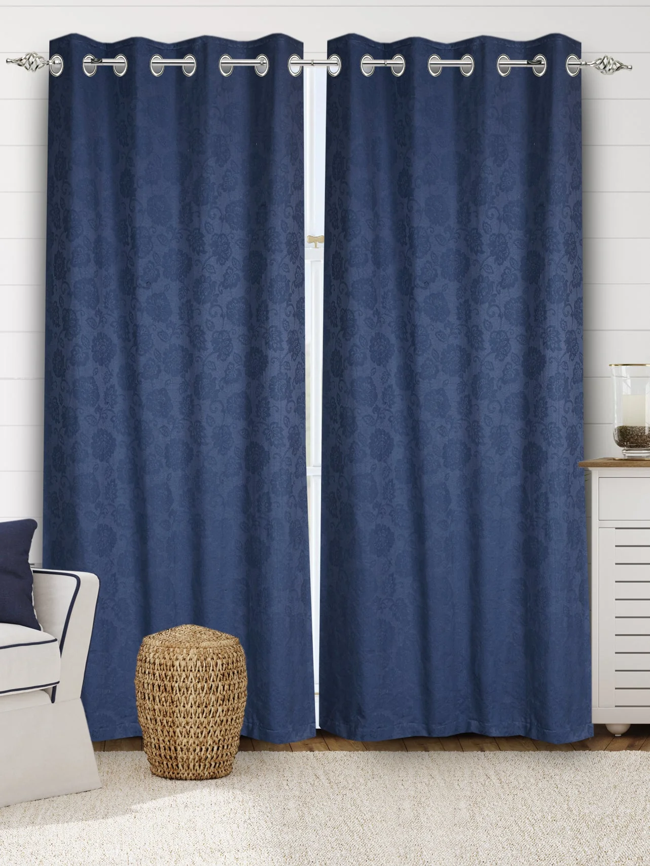 JARDIN Damask Cotton Curtains | Elegant Living Room Drapes - Image 8