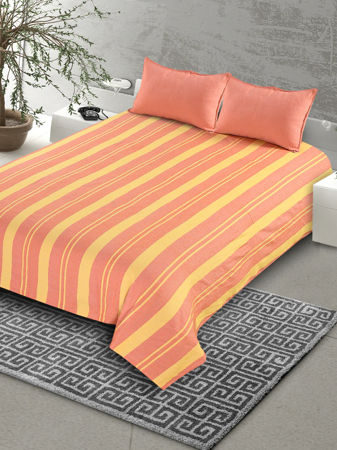 Joy Handwoven Cotton Bed Cover Set – Light Textured Finish | Vibrant Look - Image 5
