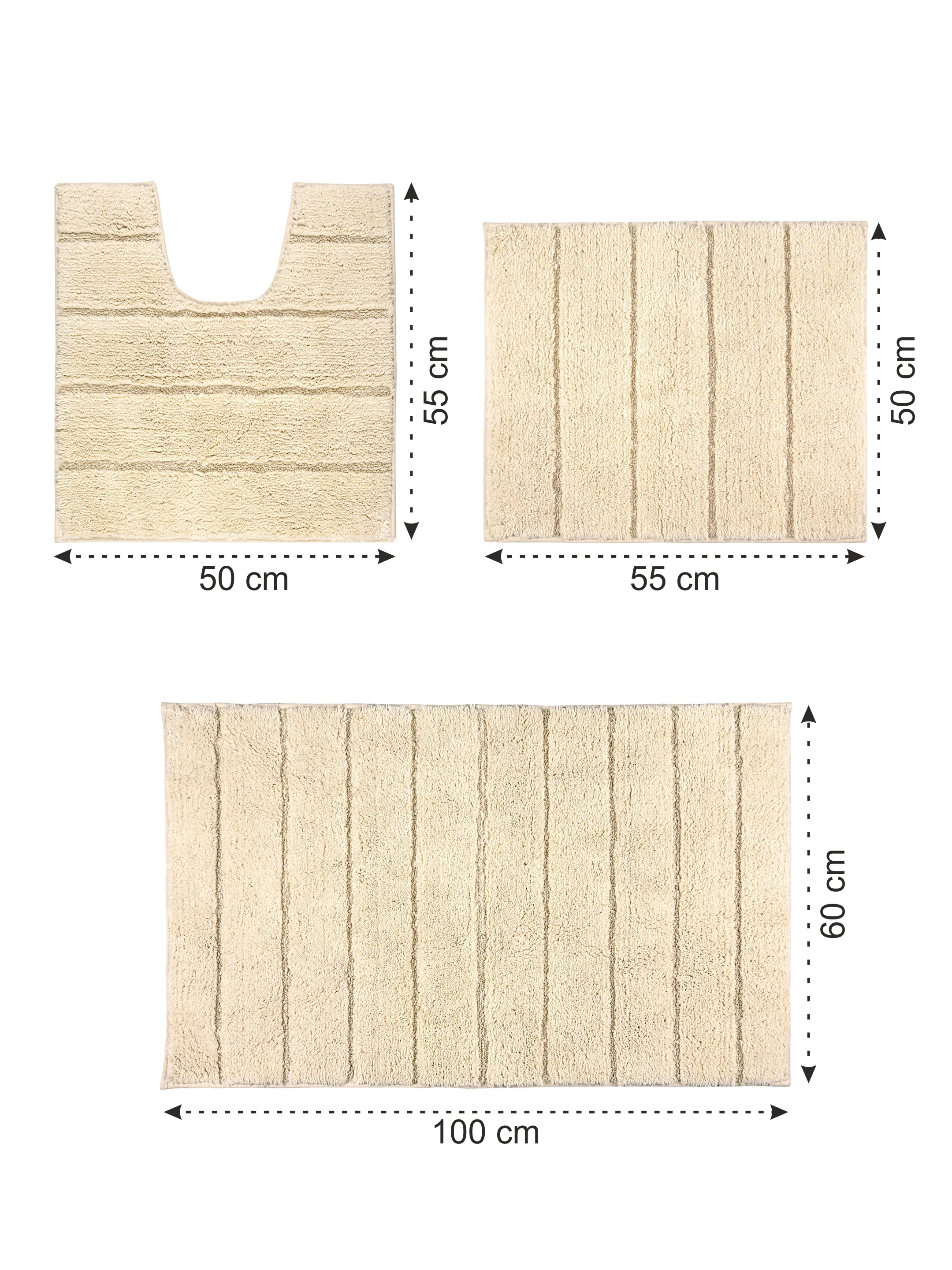 KAPRA 100% Organic Cotton Anti-Skid Bathmat | 3 Pc Set | Soft & Durable Finish - Image 11