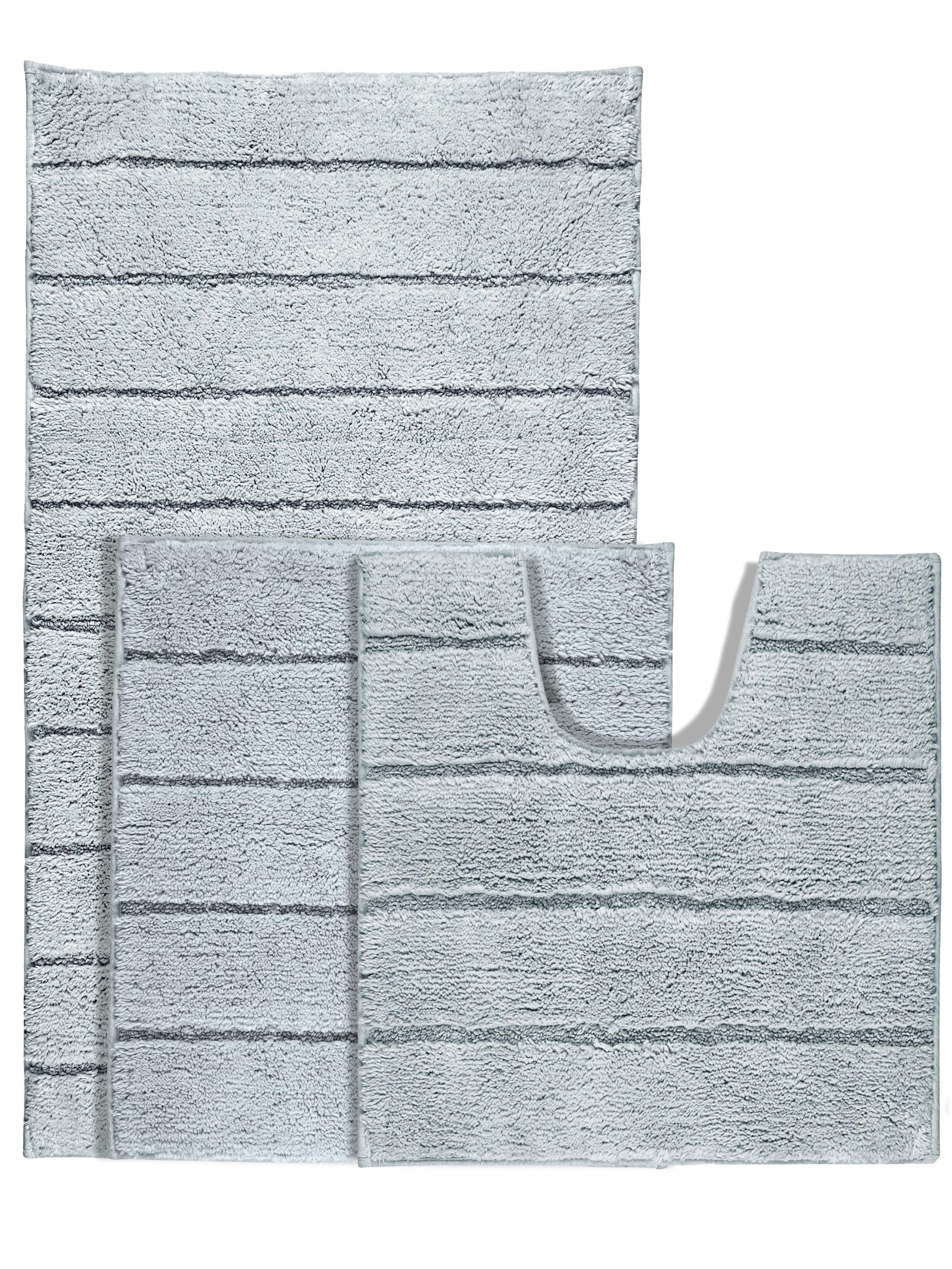 KAPRA 100% Organic Cotton Anti-Skid Bathmat | 3 Pc Set | Soft & Durable Finish - Image 2