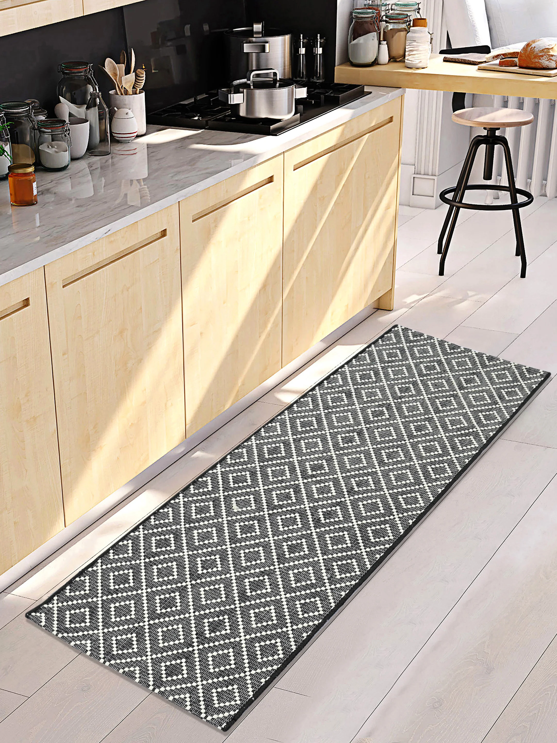 Cotton Floor Mat|Anti Skid Mats | Medium Weight Washable Quick Drying Multi Purpose Doormat | Bedroom, Outdoor - Image 9