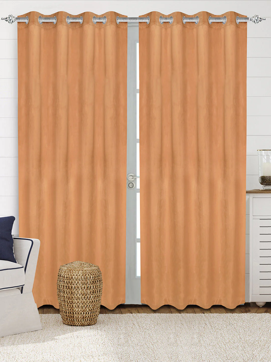 La Crème Plain Velvet Curtain | Luxe Feel & Rich Texture - Image 45