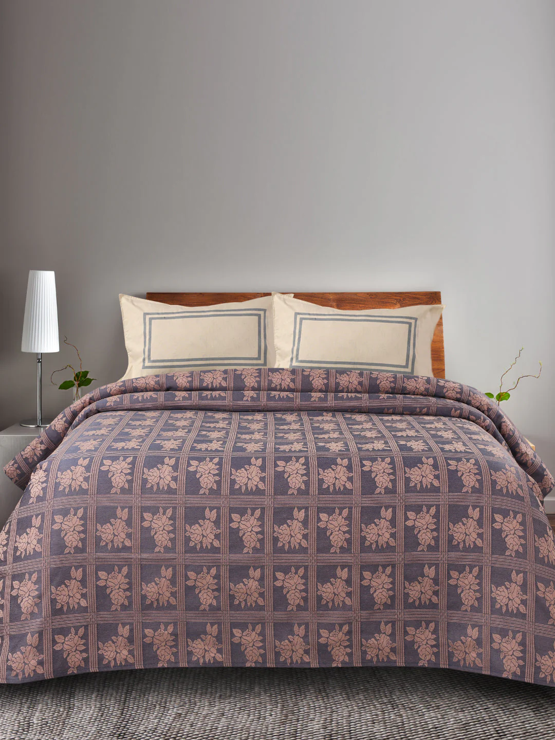 CHECKRO Cotton King Bed Sheet Set | Soft & Stylish + 2 Pillow Covers