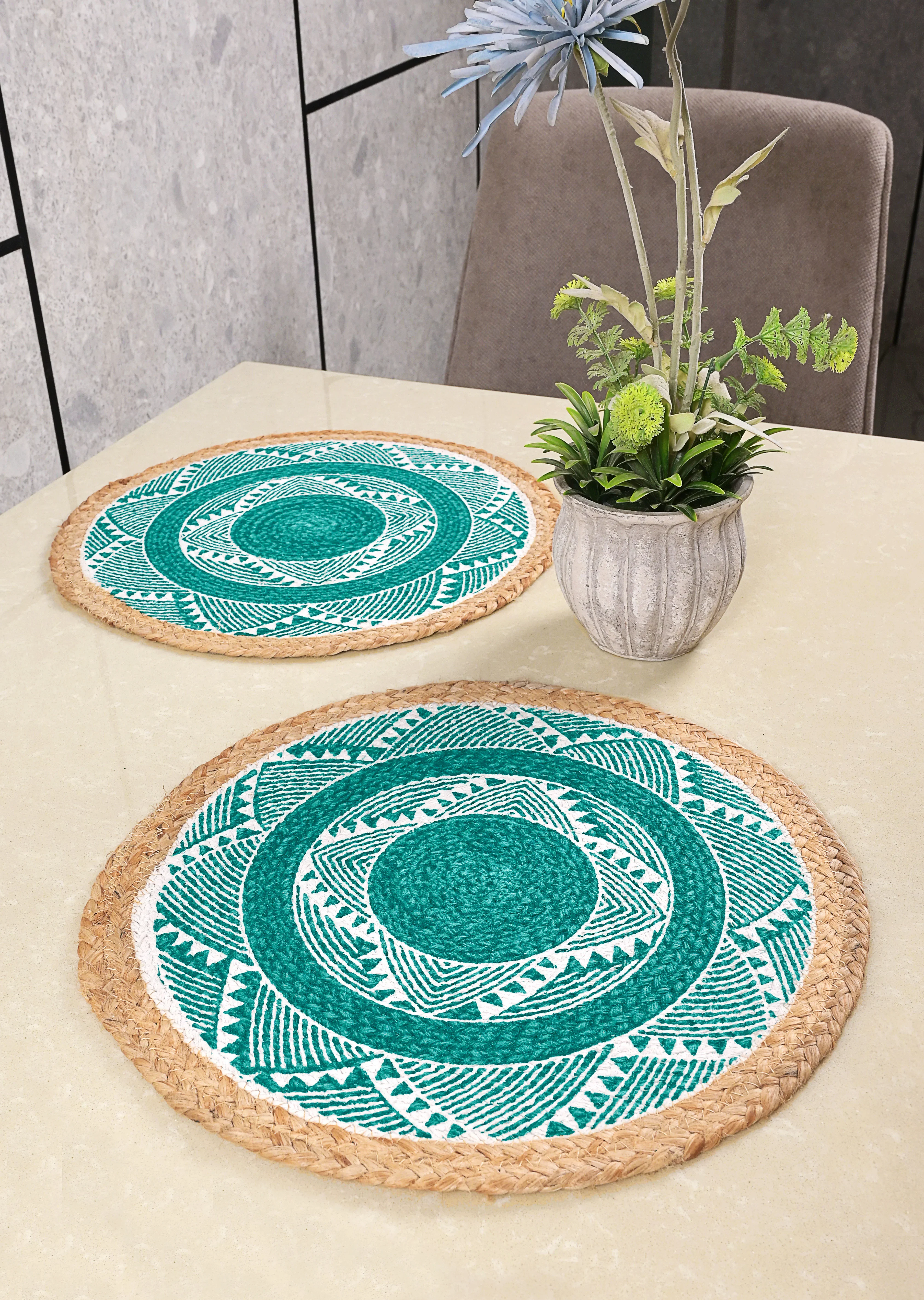 MELA Table Place Mat Set of 2 | Cotton Texture with Classic Pattern - Image 9