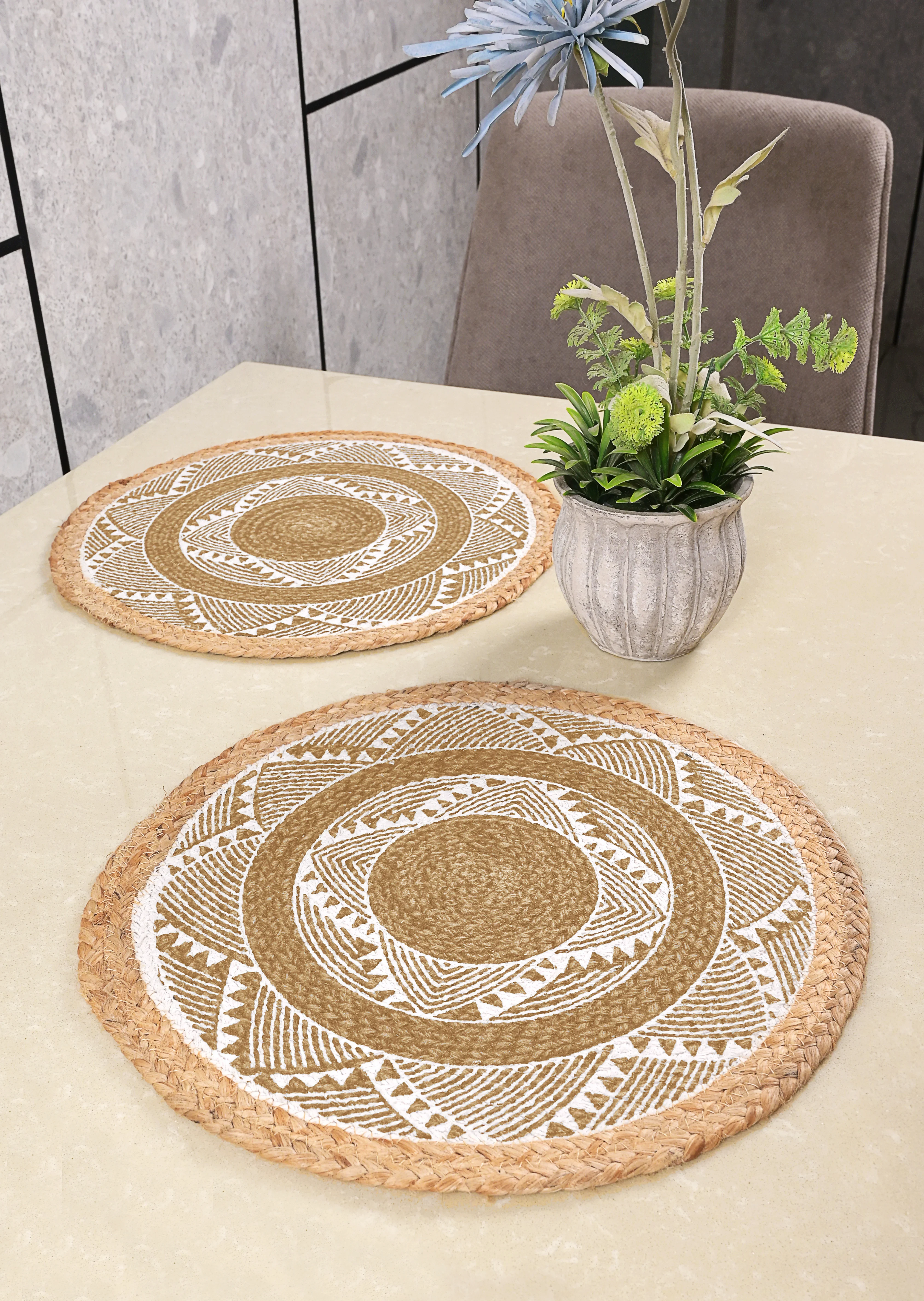 MELA Table Place Mat Set of 2 | Cotton Texture with Classic Pattern - Image 13